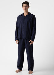 Men's Cotton Flannel Pyjama Set in Navy
