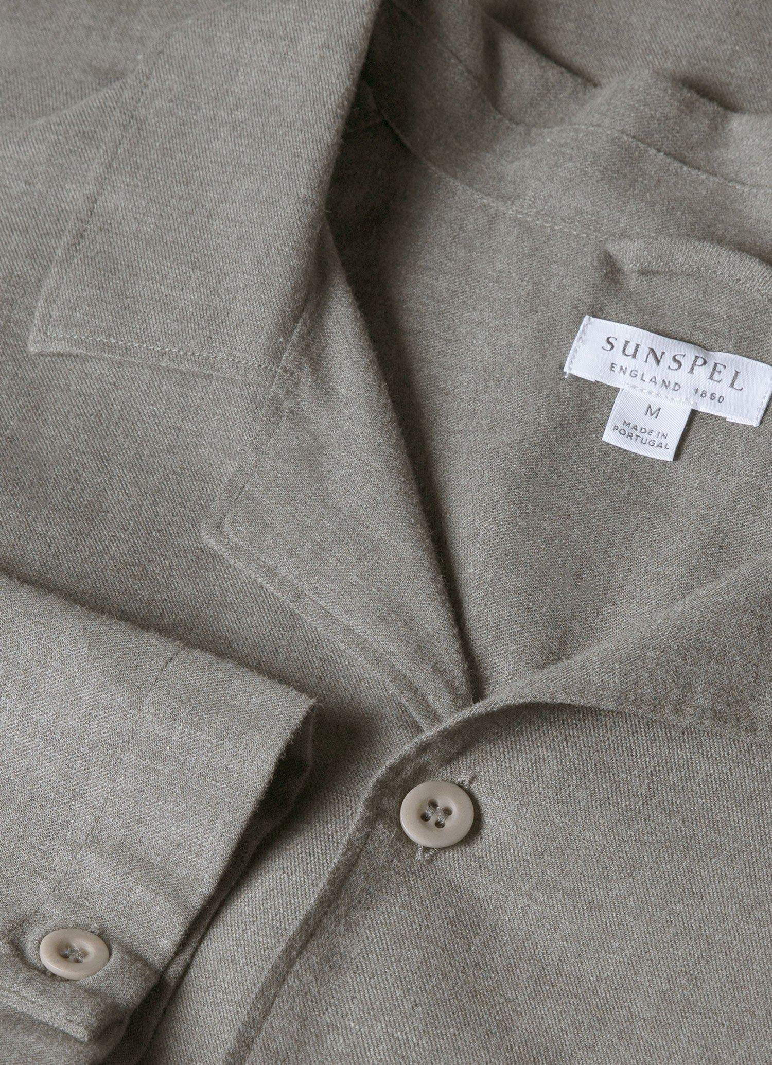 コットン フランネル パジャマセット（Mid Grey Melange）| Sunspel