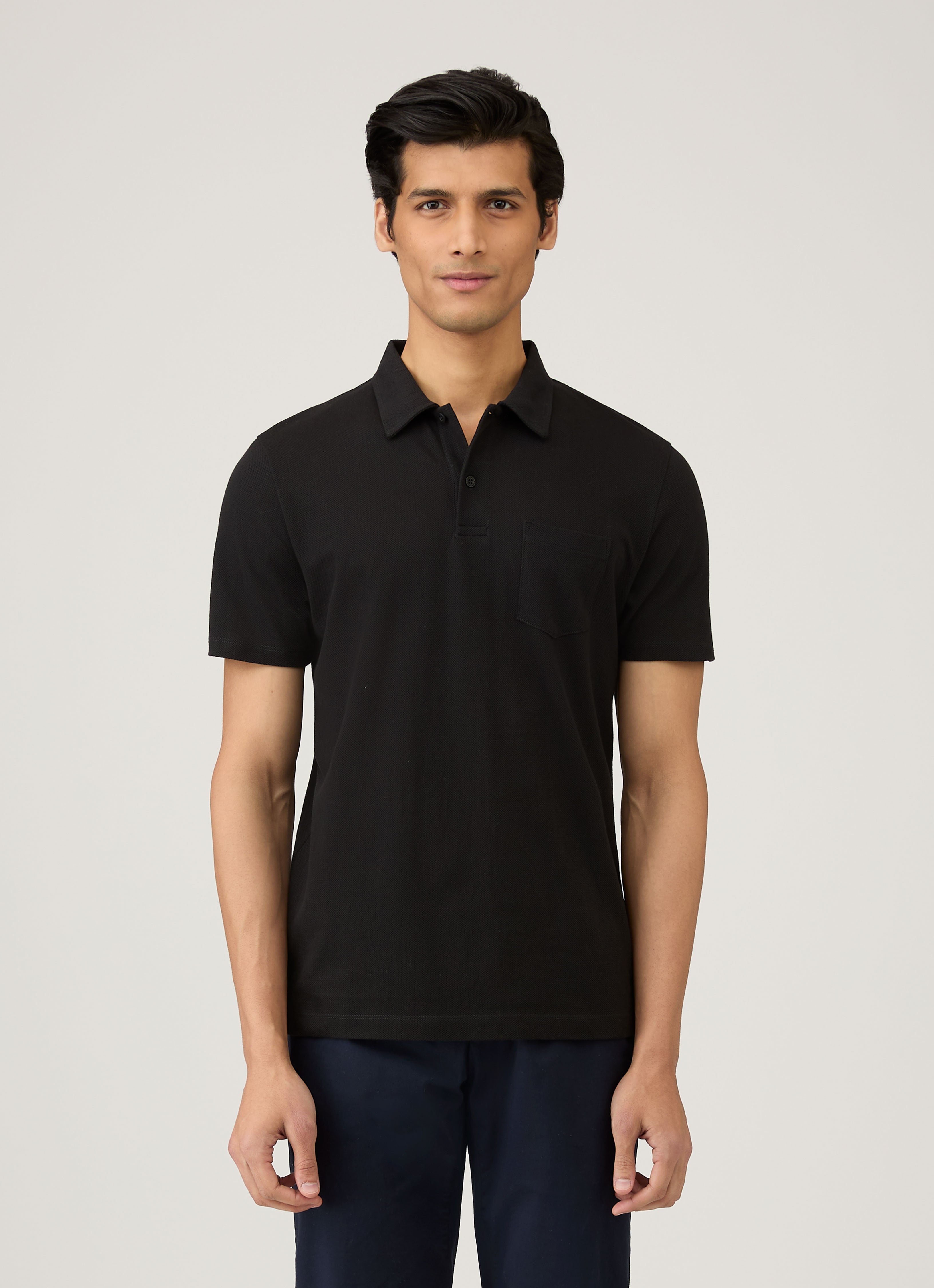 SUNSPEL リヴィエラ 黒 ポロシャツ L サイズ リヴィエラポロシャツ （Black）| Sunspel