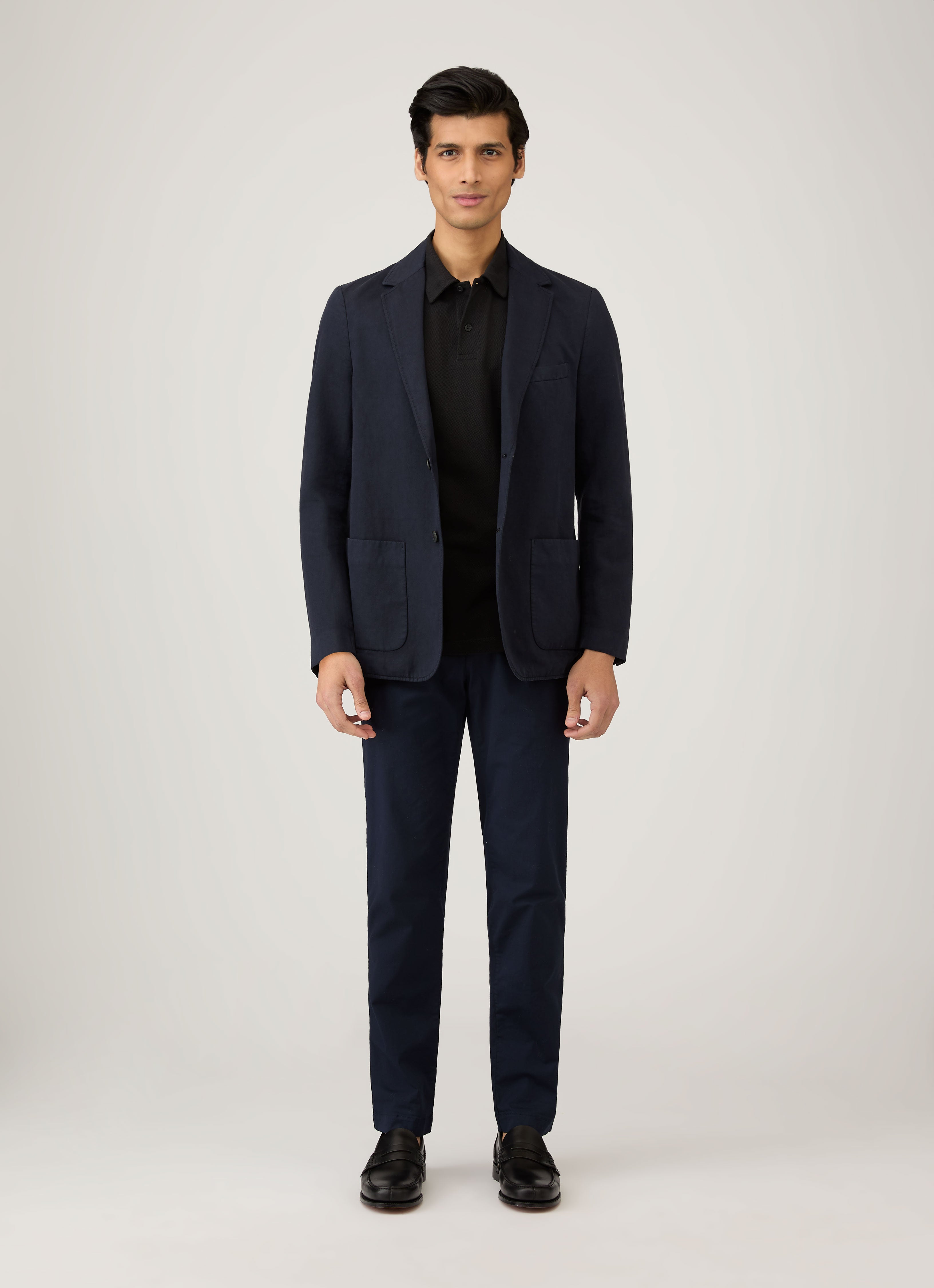 【James Bond着用】Sunspel リヴィエラ ダークグレー L リヴィエラポロシャツ （Black）| Sunspel