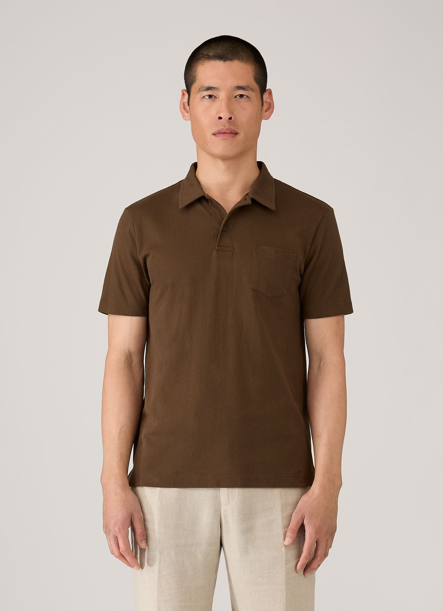 Men's Riviera Polo Shirt in Dark Walnut