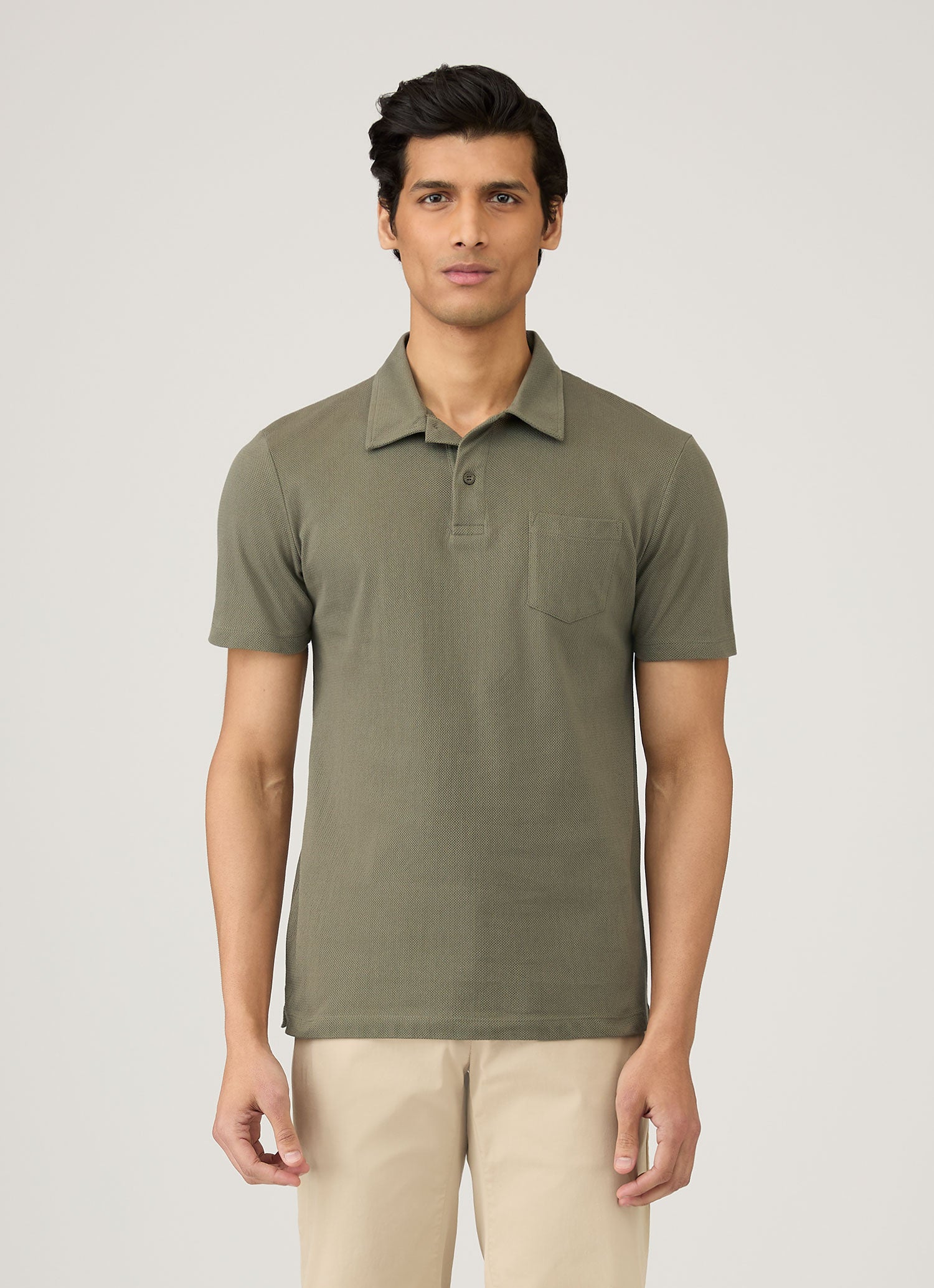galliano ポロシャツ オリーブ リヴィエラポロシャツ（Khaki）| Sunspel