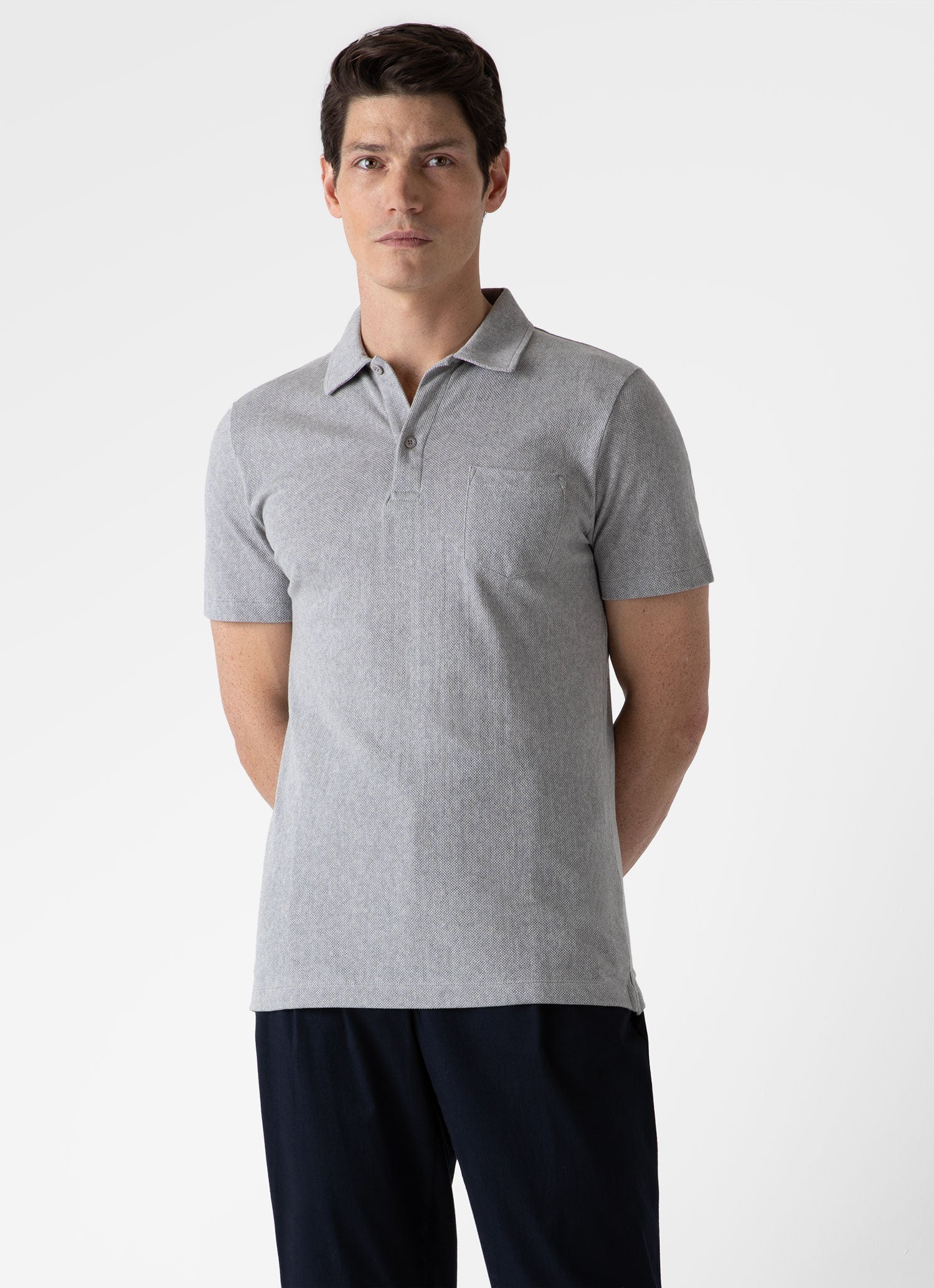 Men's Riviera Polo Shirt in Grey Melange