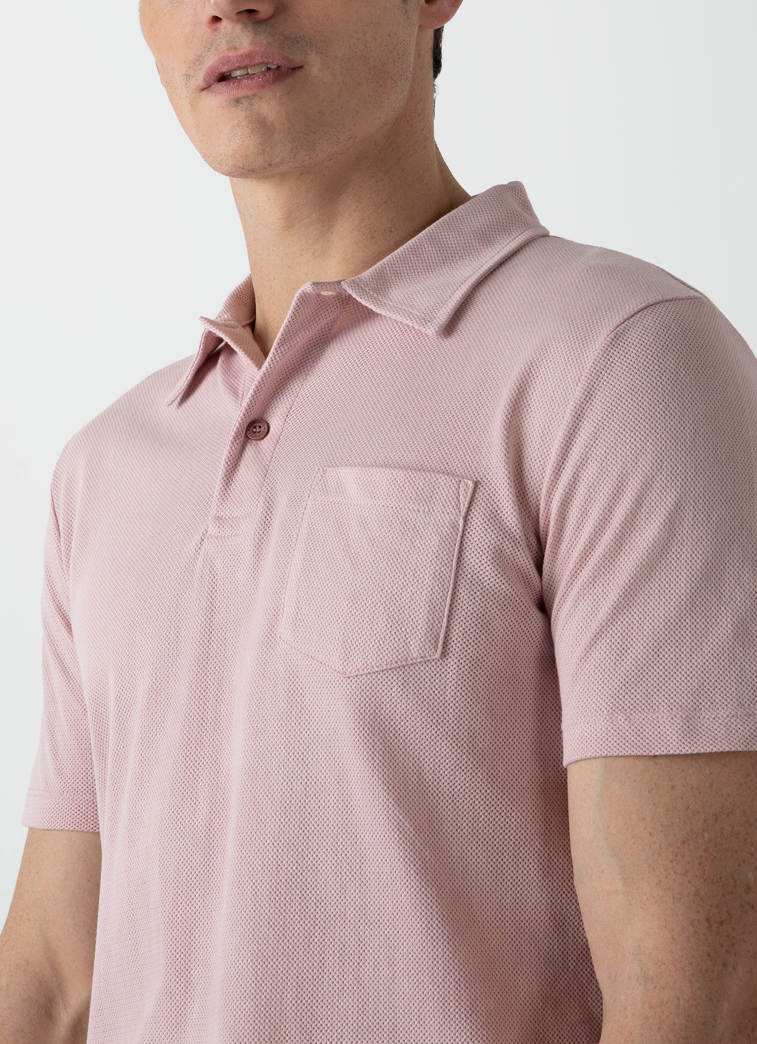 Men's Riviera Polo Shirt in Shell Pink
