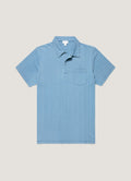 Men's Riviera Polo Shirt in Mid Indigo Wash