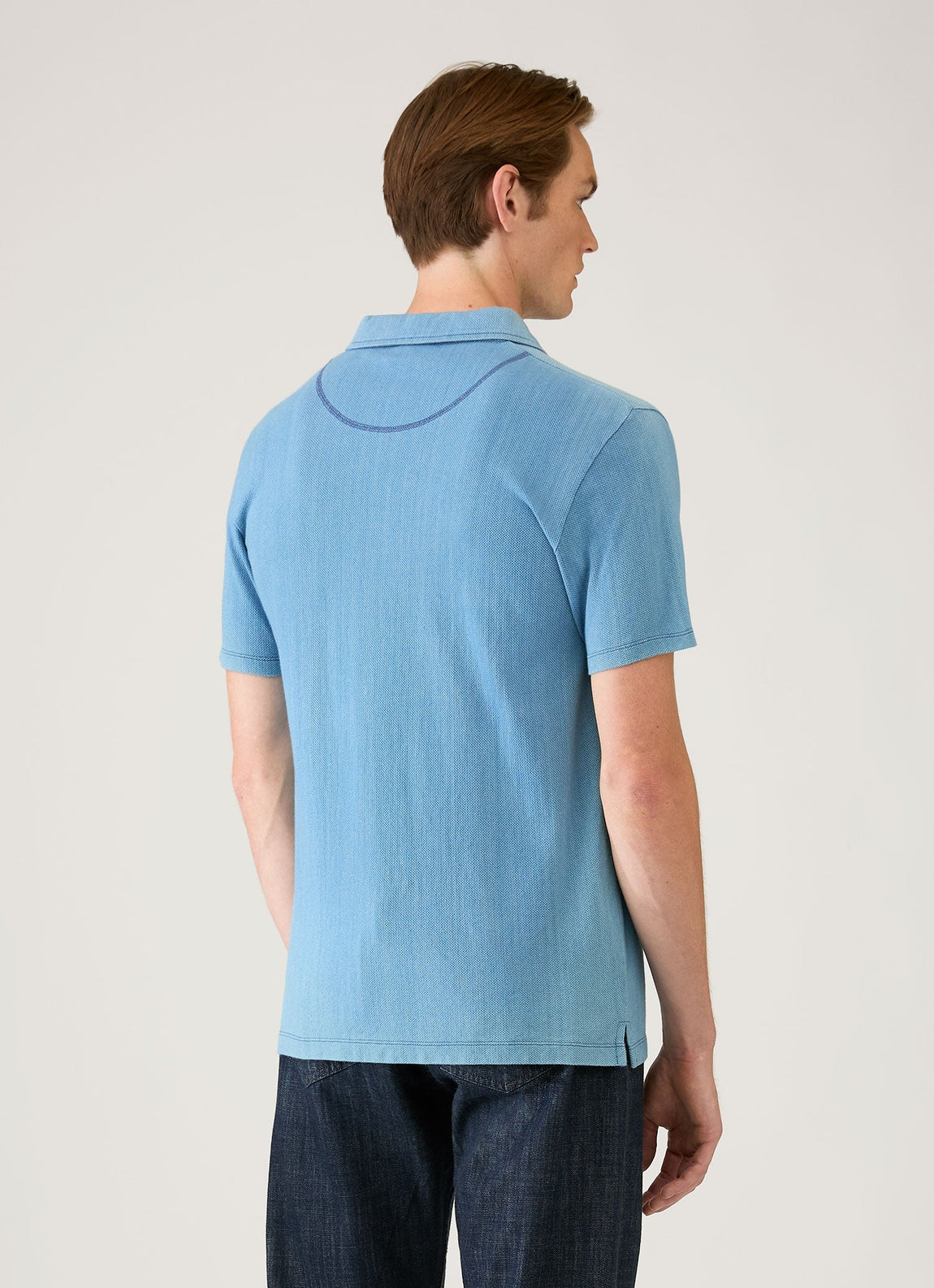 Men's Riviera Polo Shirt in Mid Indigo Wash