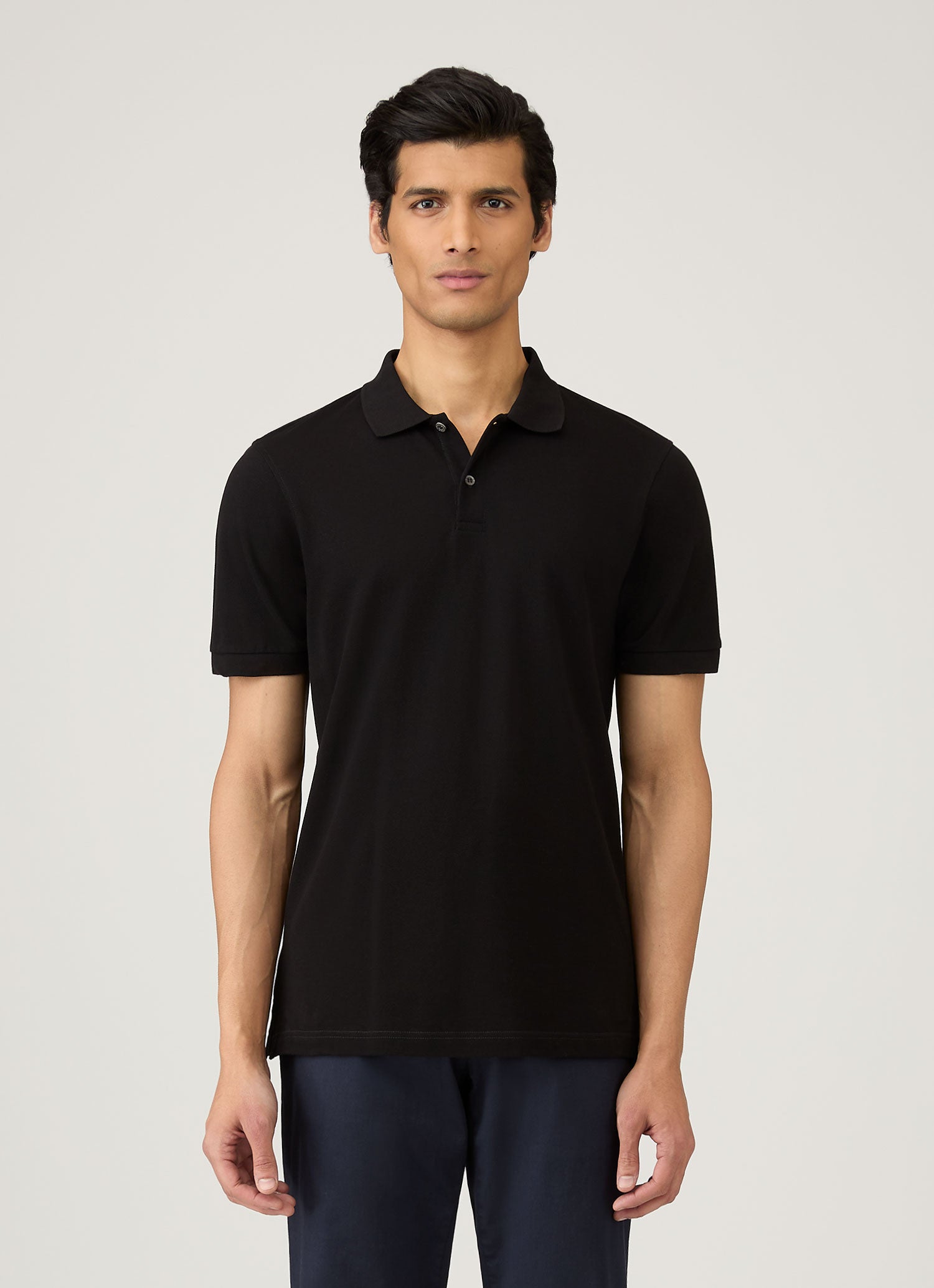 SUNSPEL ポロシャツ Lサイズ ピケ ポロシャツ （Black）| Sunspel