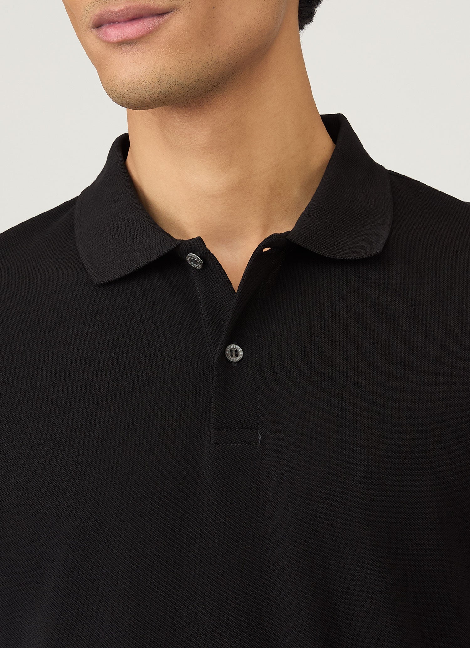 ピケ ポロシャツ （Black）| Sunspel