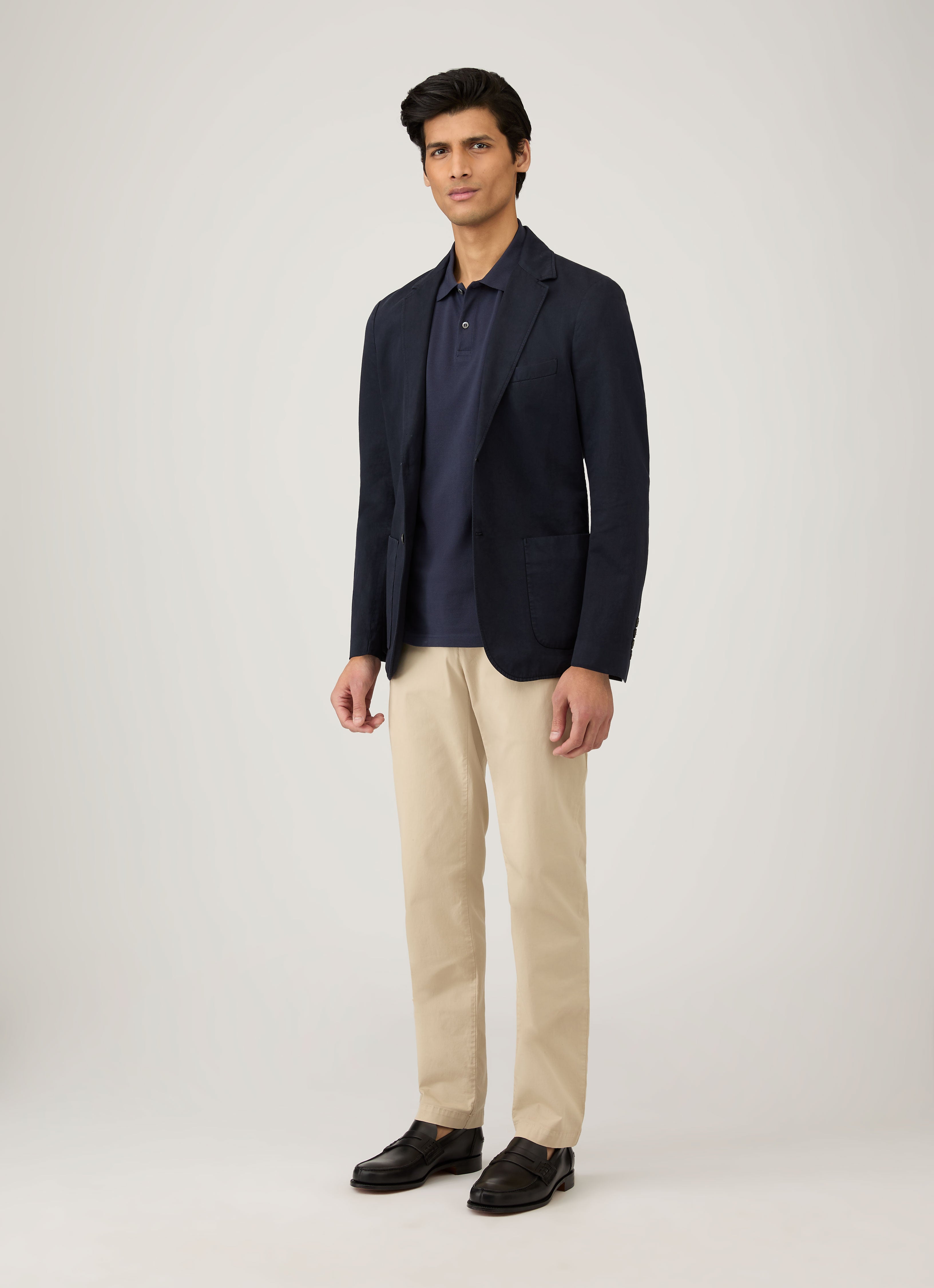 ピケ ポロシャツ （Navy）| Sunspel