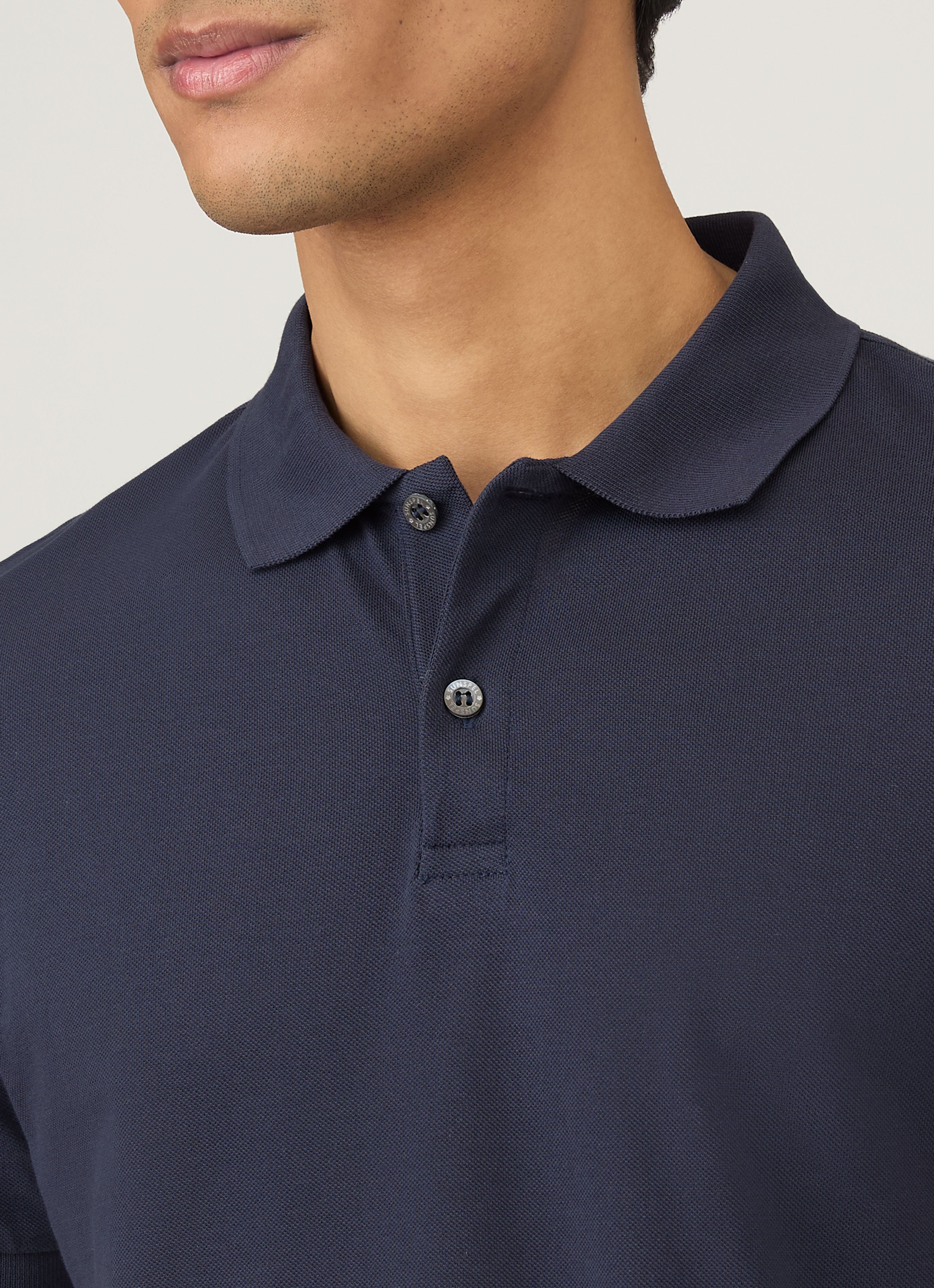 ピケ ポロシャツ （Navy）| Sunspel