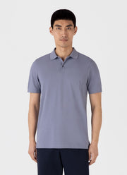 Men's Piqué Polo Shirt in Vintage Blue