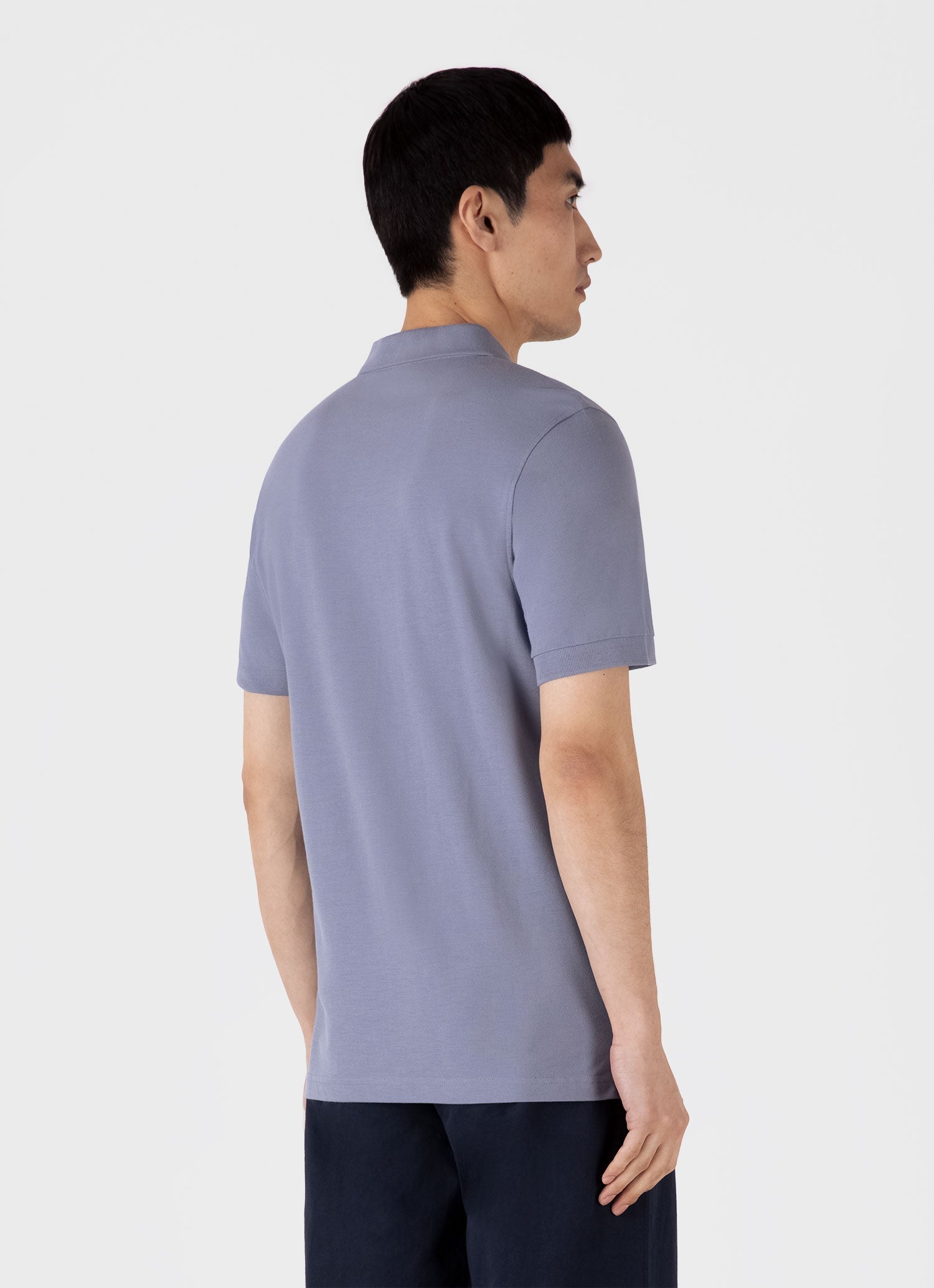 Men's Piqué Polo Shirt in Vintage Blue