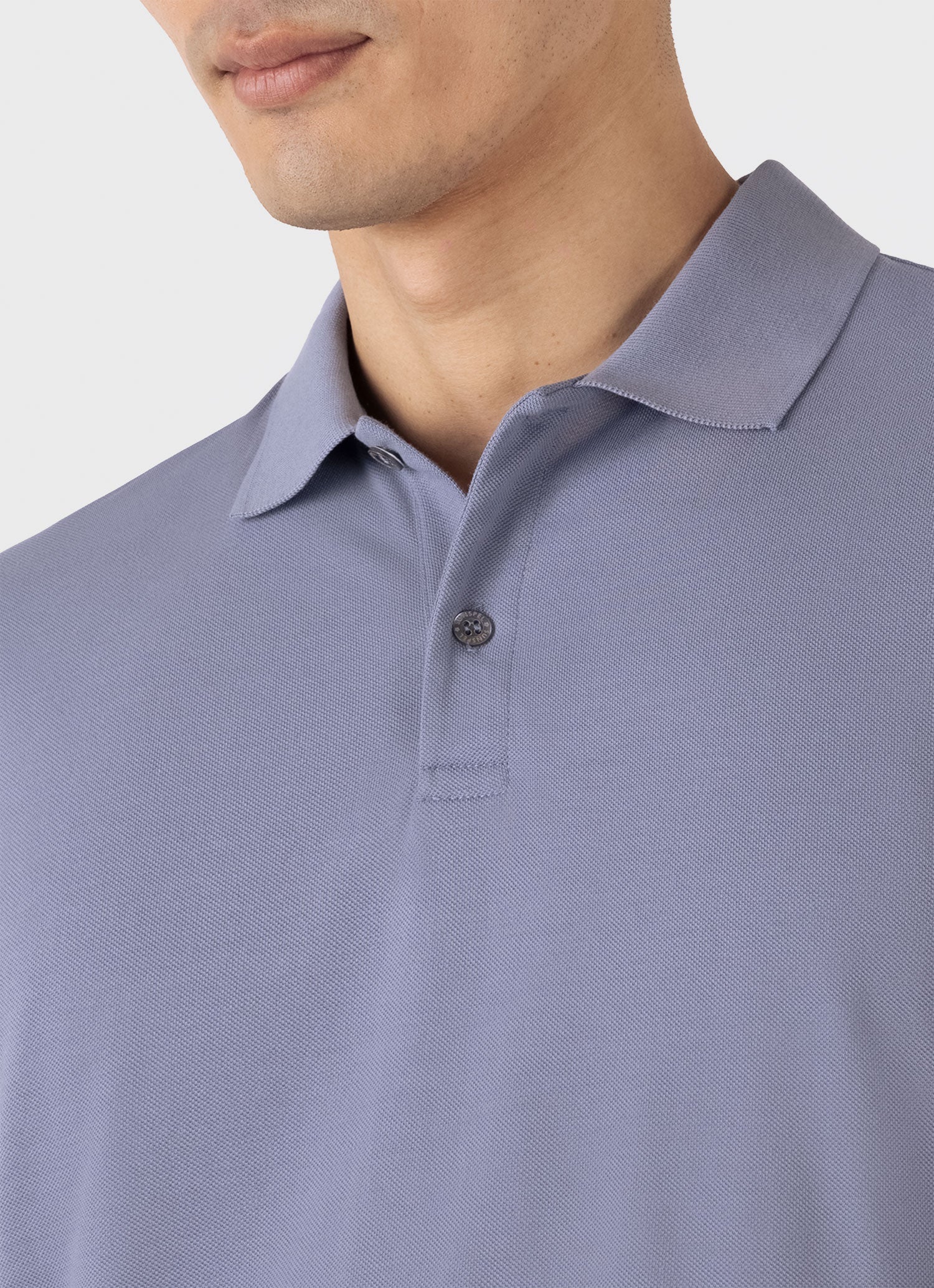Men's Piqué Polo Shirt in Vintage Blue