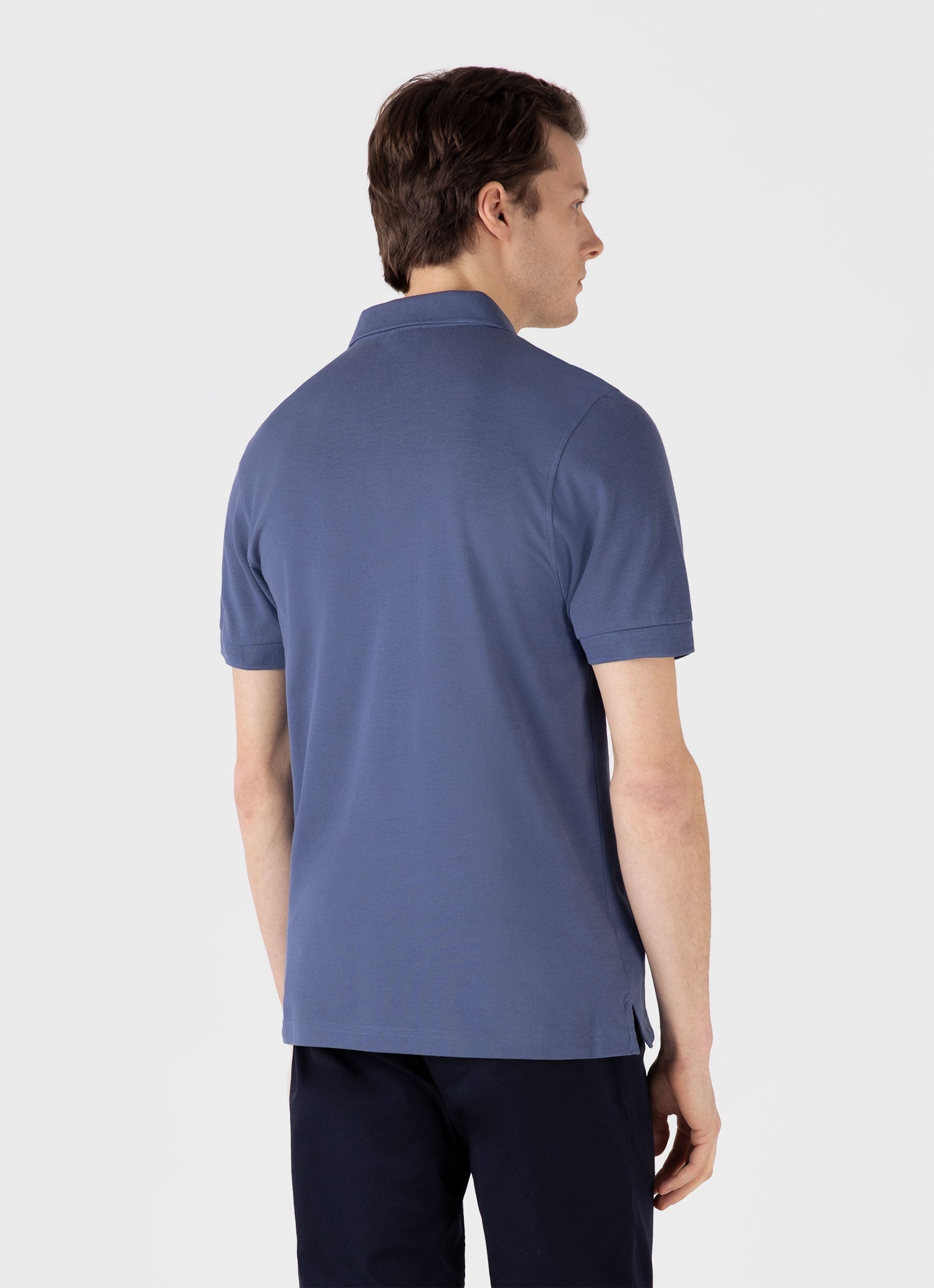 Men's Piqué Polo Shirt in Soft Denim