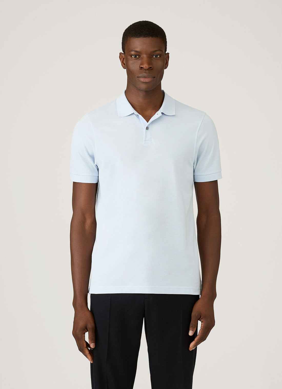 Men's Piqué Polo Shirt in Pastel Blue
