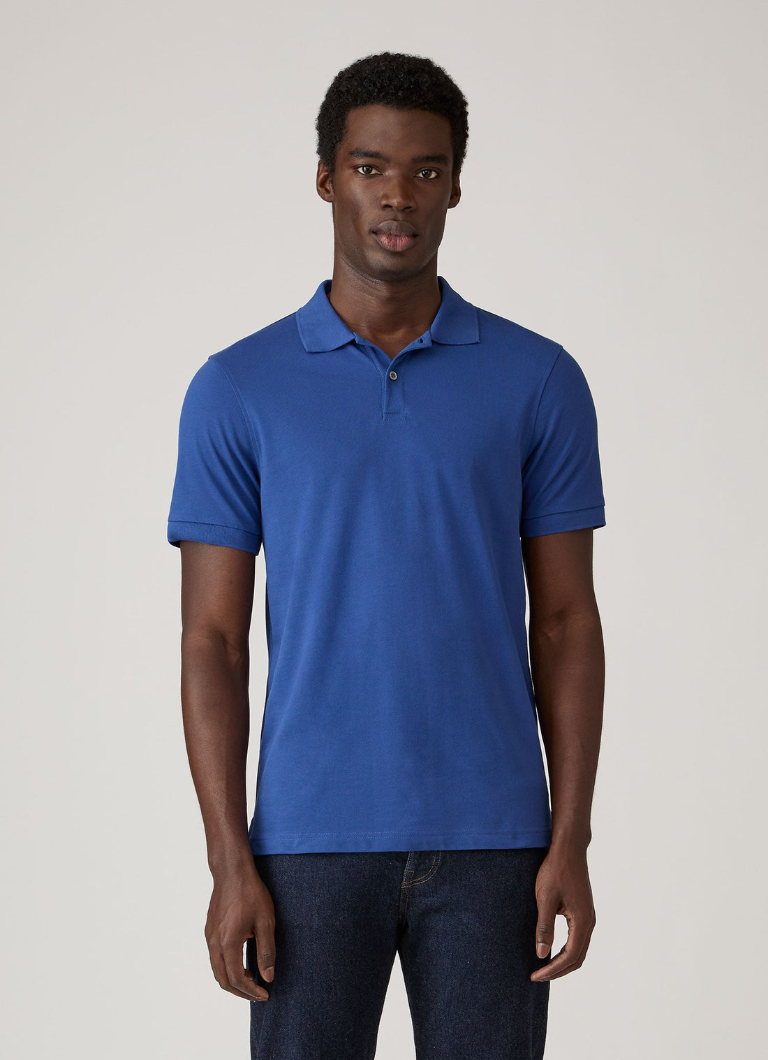 Men's Piqué Polo Shirt in Clear Night