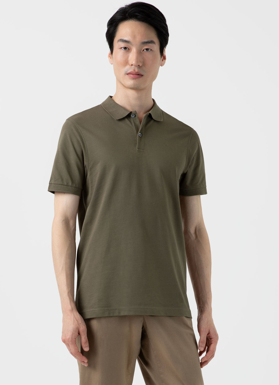 Men's Piqué Polo Shirt in Khaki