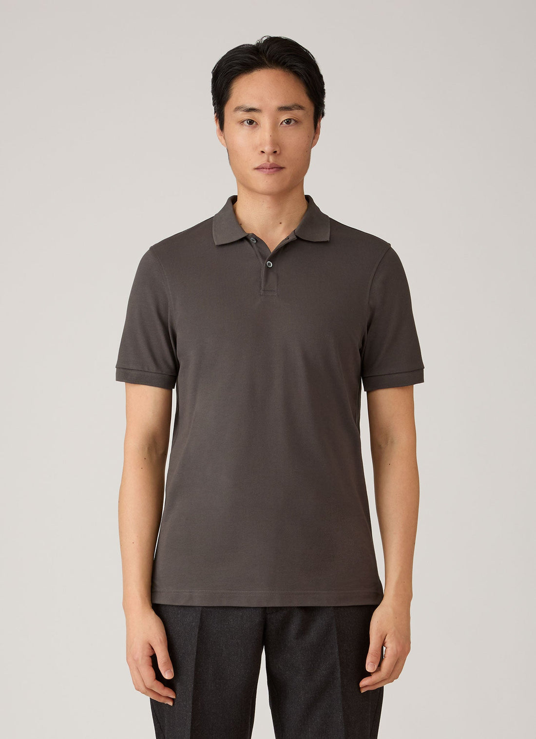 Men's Piqué Polo Shirt in Anthracite