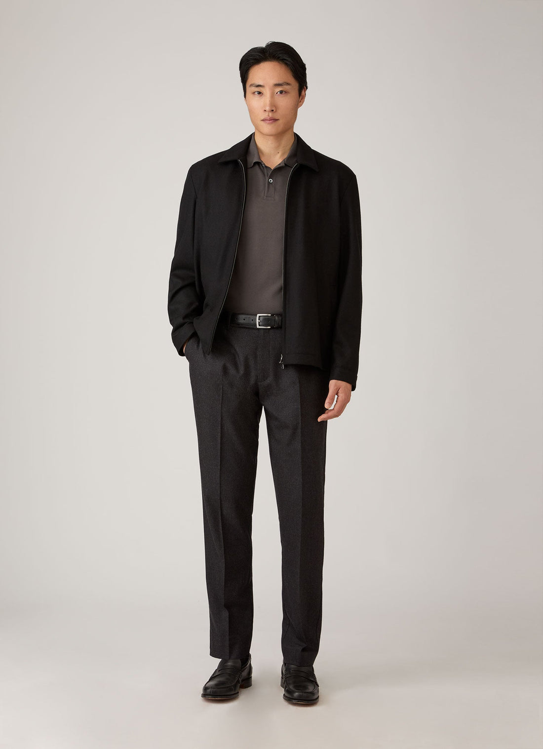 Men's Piqué Polo Shirt in Anthracite