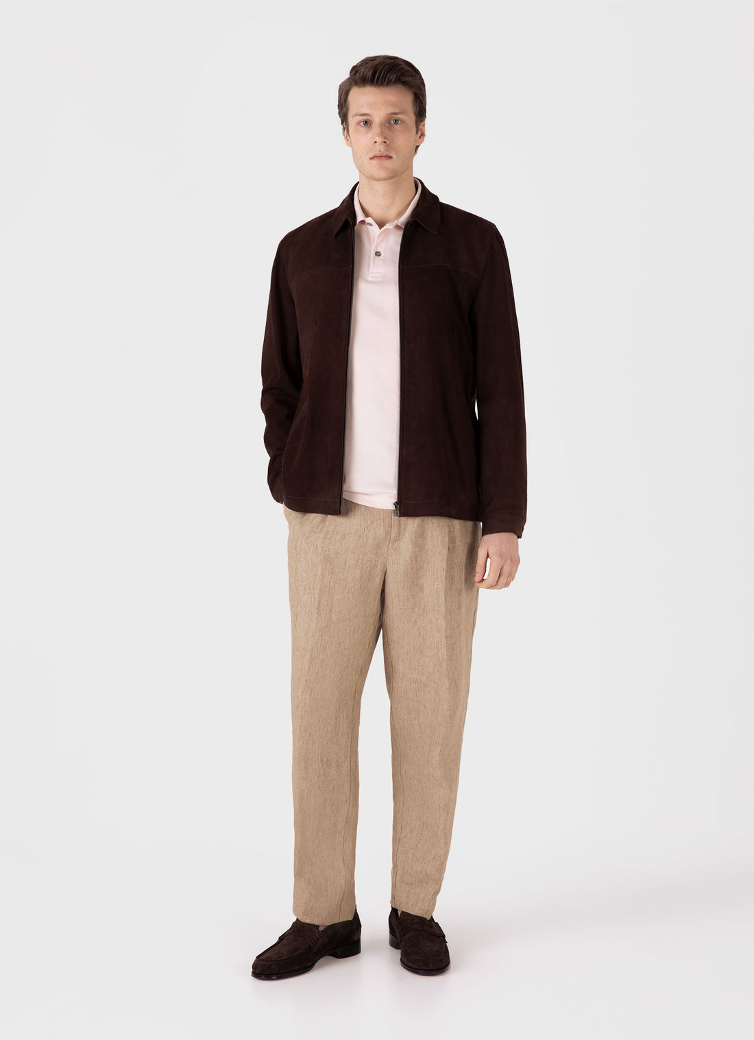 Men's Piqué Polo Shirt in Pastel Pink
