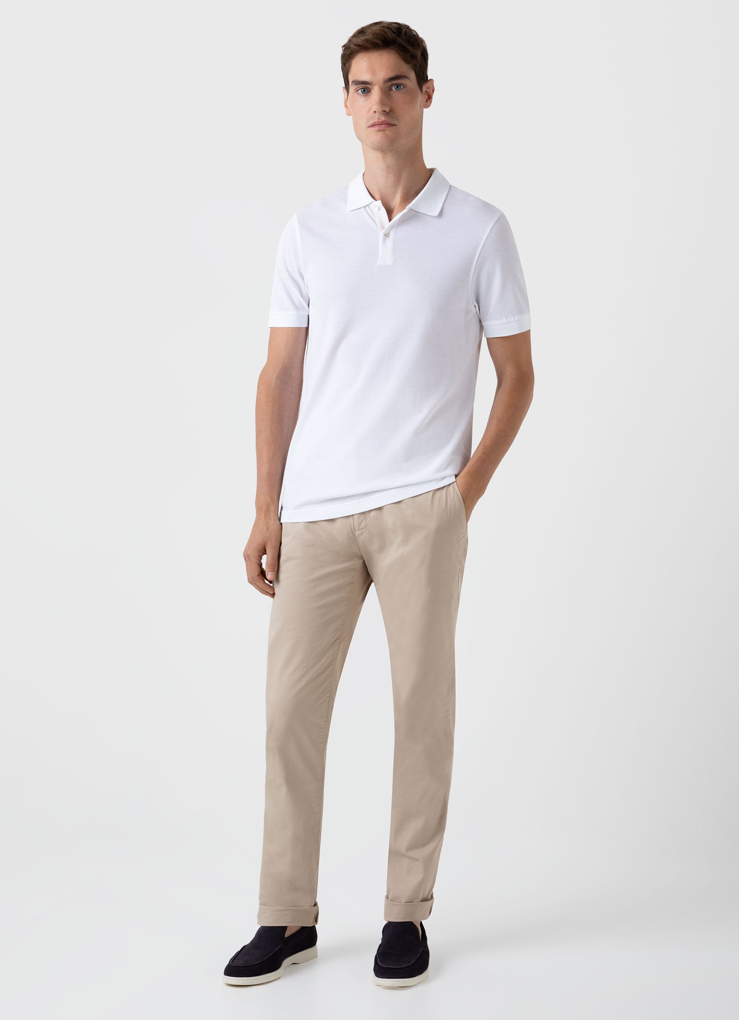 Men's Piqué Polo Shirt in White