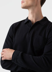 Men's Riviera Long Sleeve Polo Shirt in Black