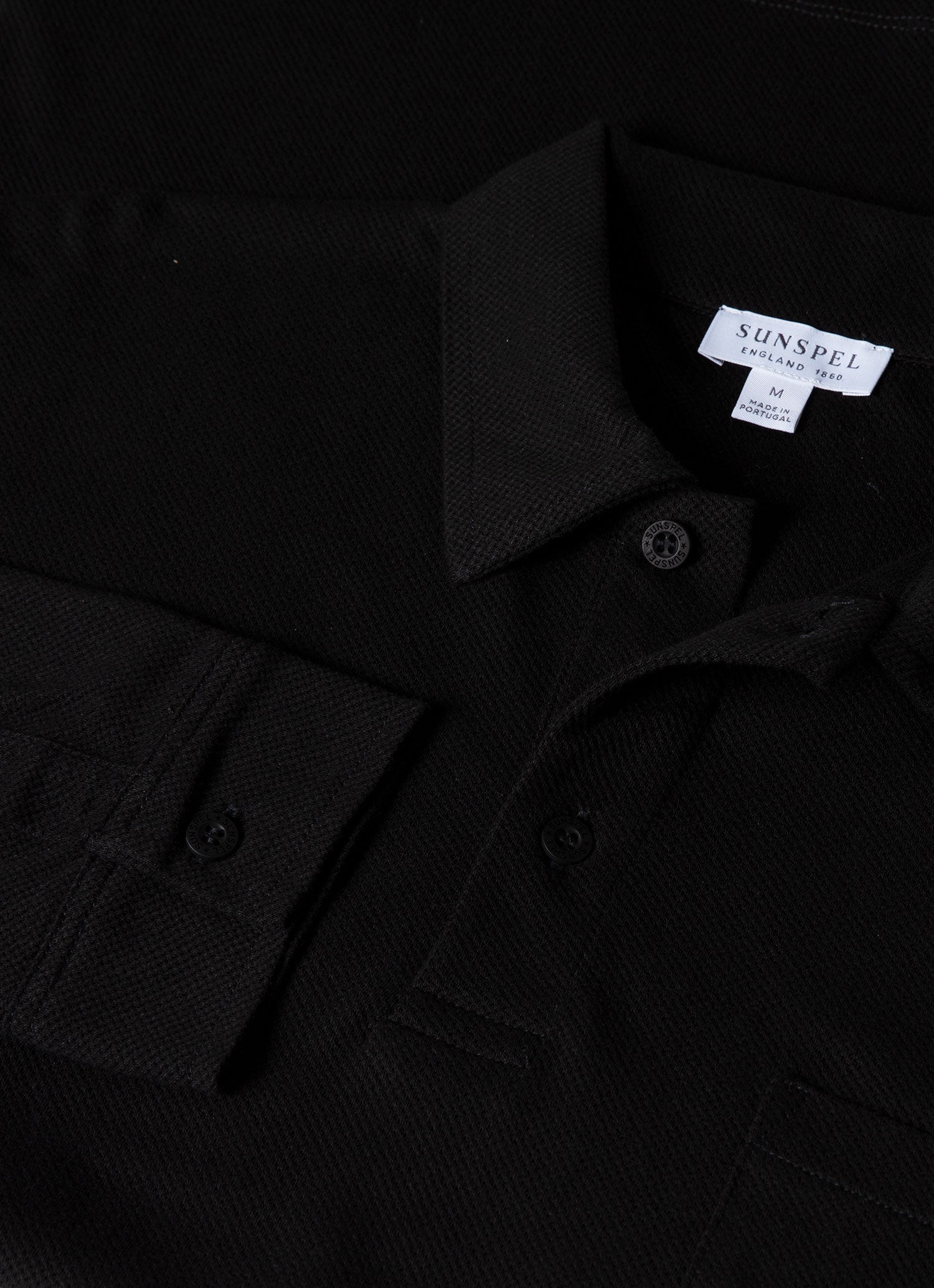 リヴィエラロングスリーブポロシャツ （Black）| Sunspel