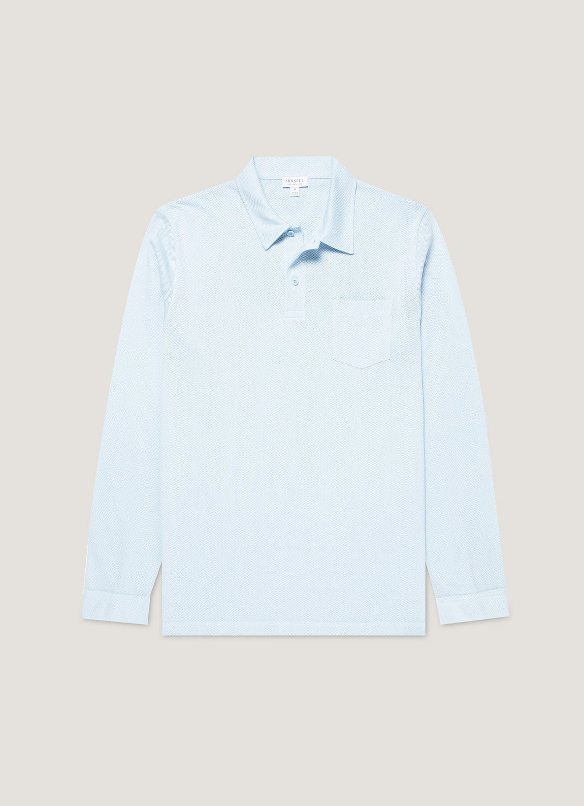 Men's Long Sleeve Riviera Polo Shirt in Frost Blue