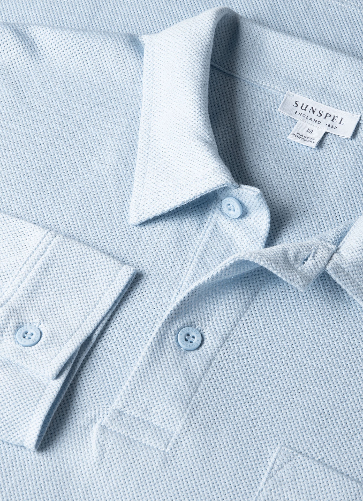 リヴィエラ ロングスリーブ ポロシャツ（Frost Blue）| Sunspel