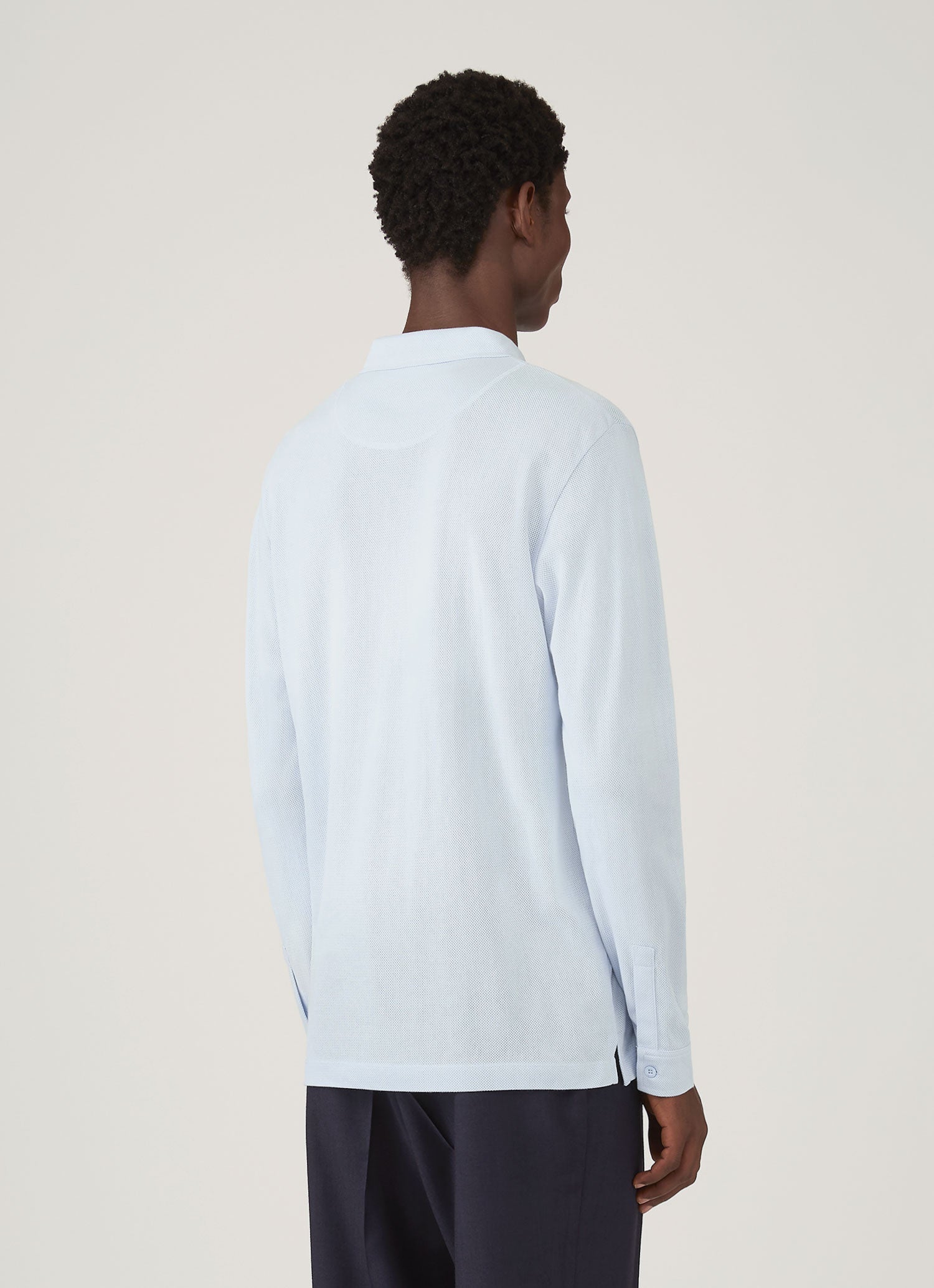 リヴィエラ ロングスリーブ ポロシャツ（Frost Blue）| Sunspel