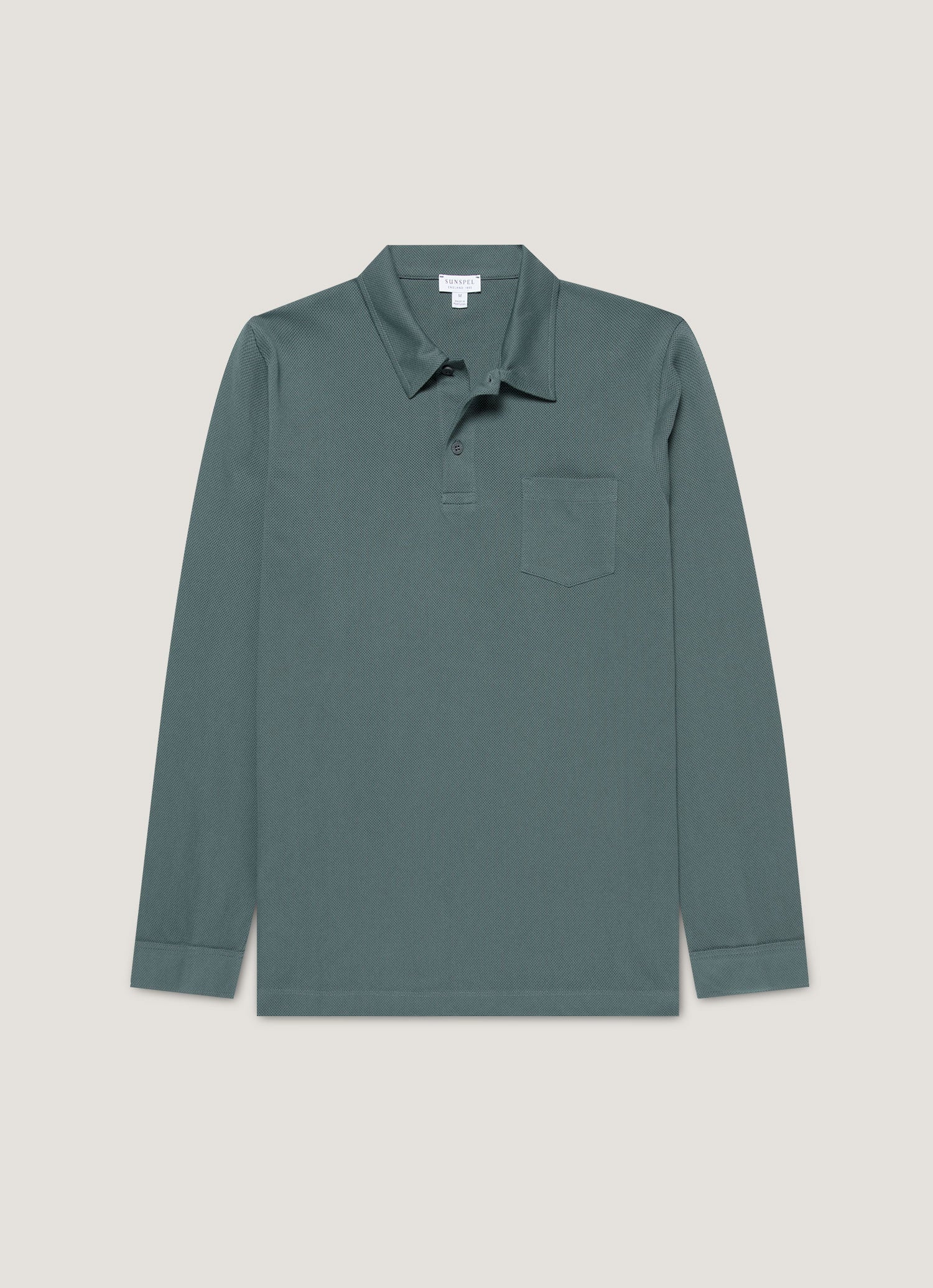Men's Long Sleeve Riviera Polo Shirt in Dark Petrol