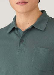 Men's Long Sleeve Riviera Polo Shirt in Dark Petrol