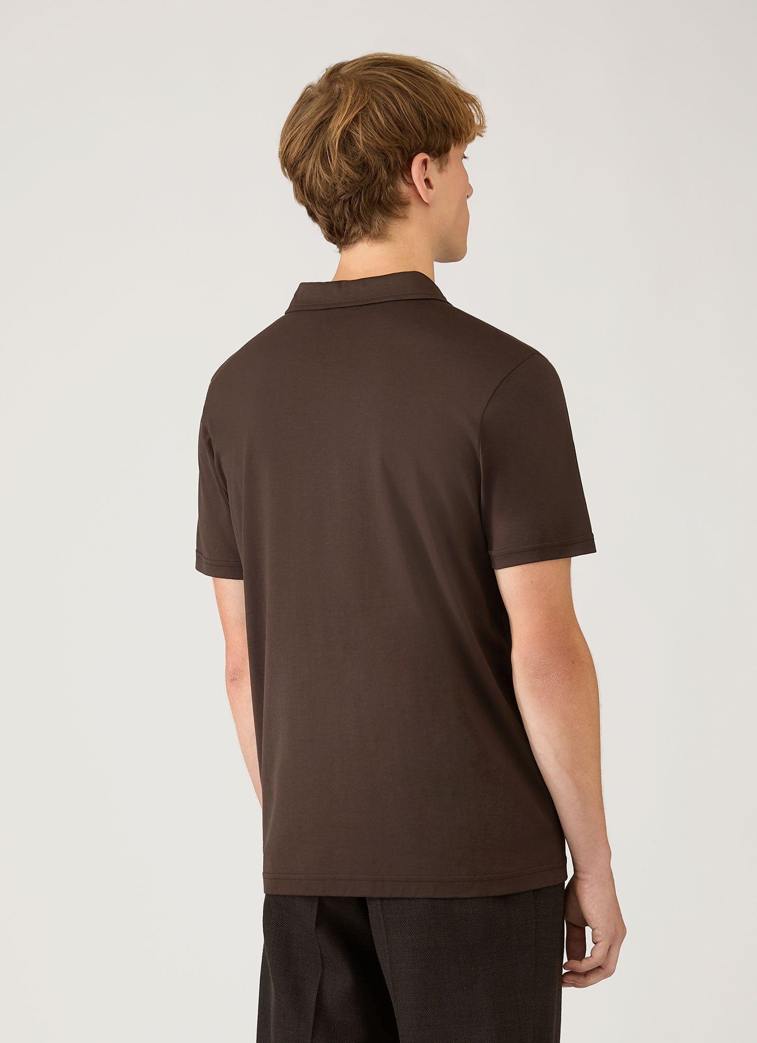 Men's Classic Jersey Polo Shirt in Dark Chocolate