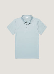 Men's Classic Jersey Polo Shirt in Stone Blue