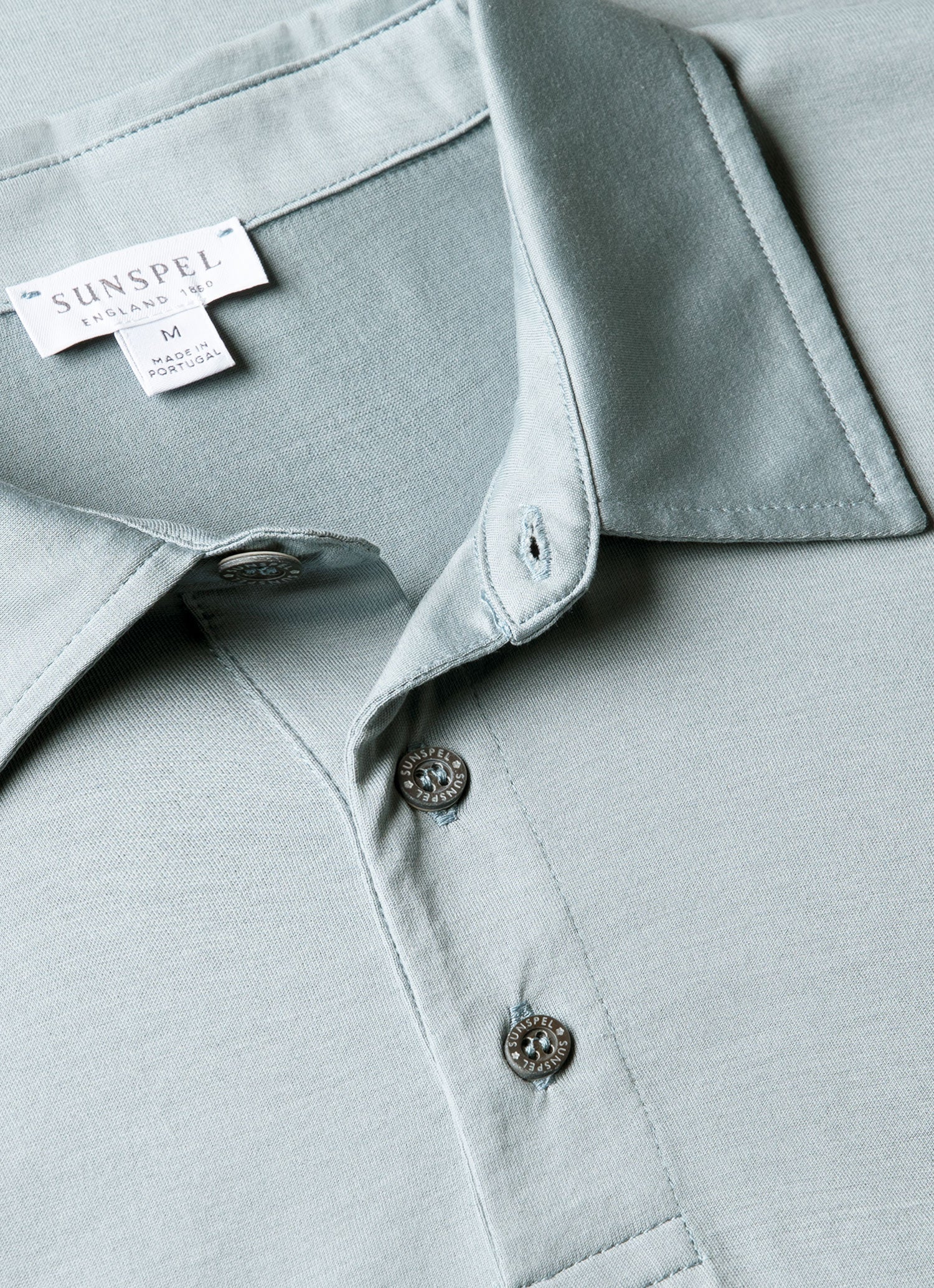 Men's Classic Jersey Polo Shirt in Stone Blue