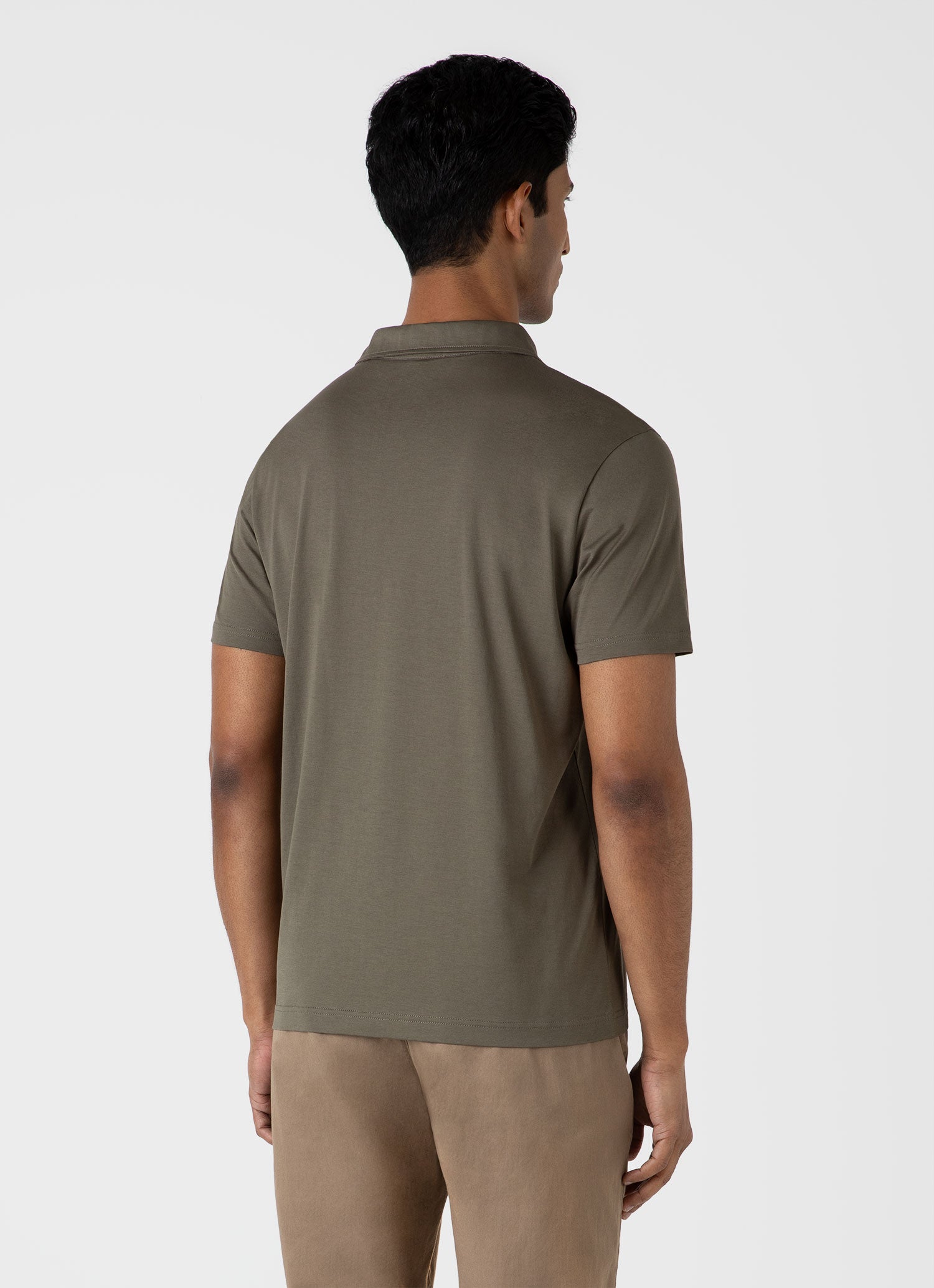 クラシックジャージー ポロシャツ（Khaki）| Sunspel