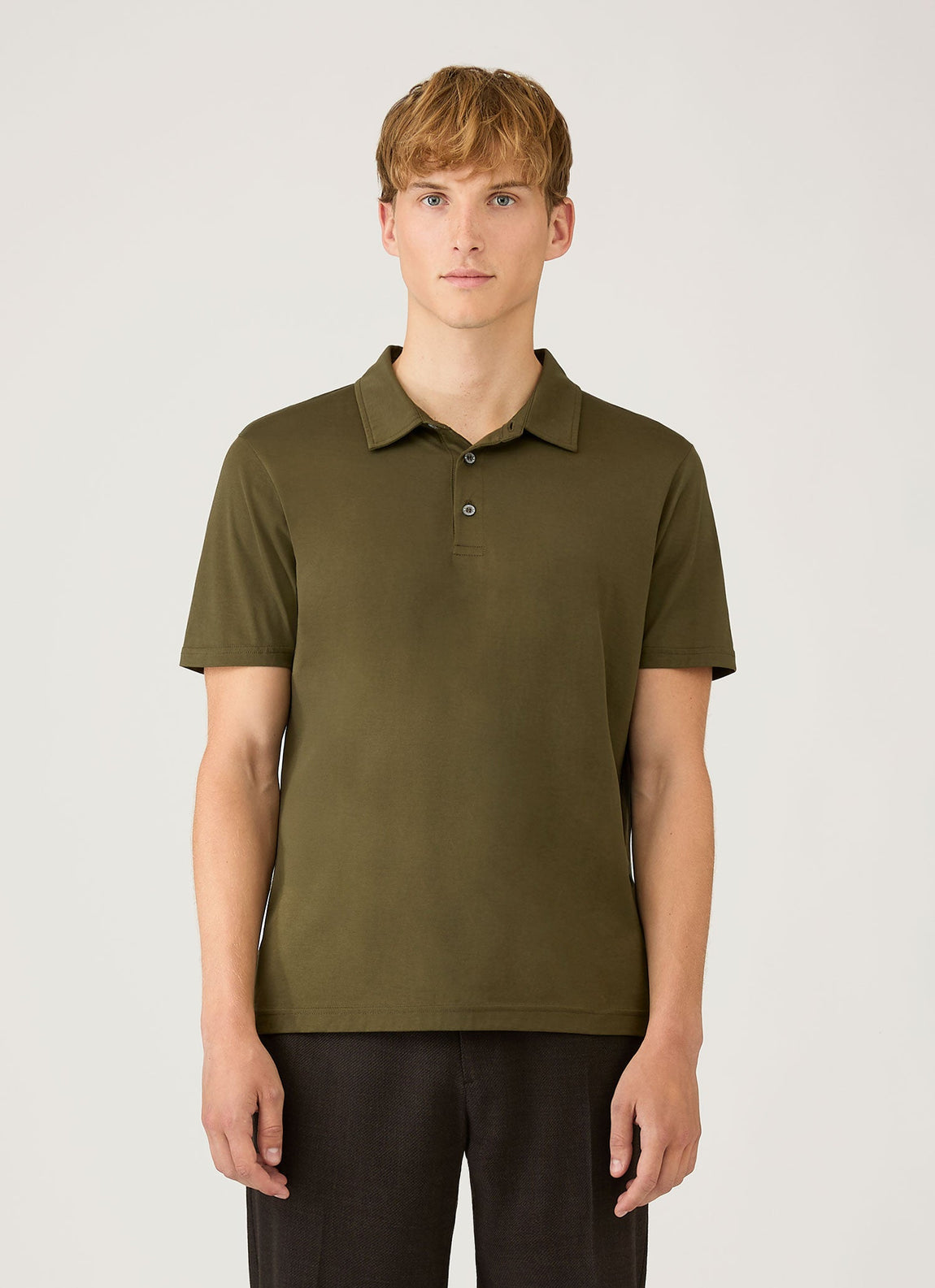Men's Classic Jersey Polo Shirt in Deep Olive