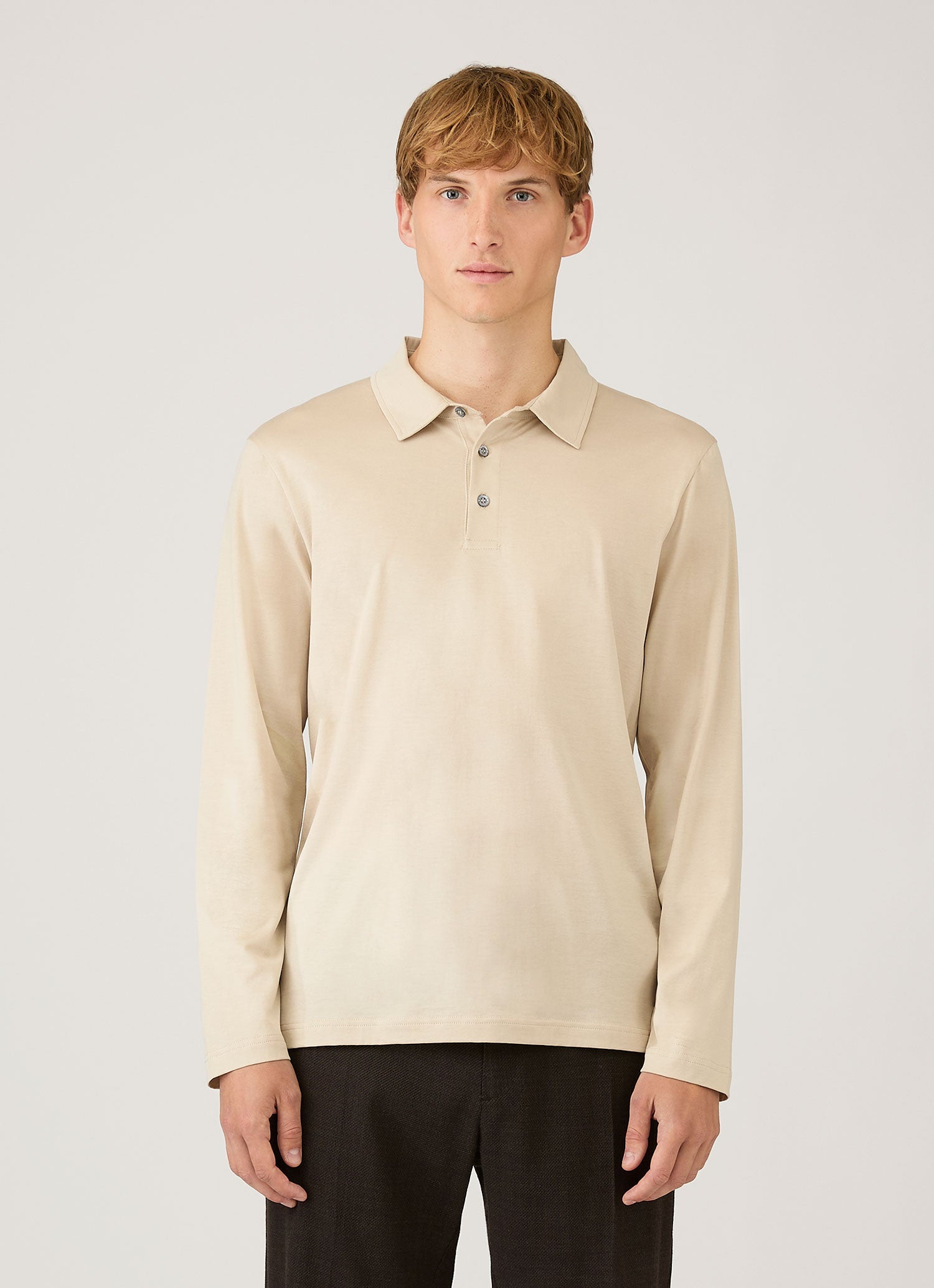 Men's Long Sleeve Classic Jersey Polo Shirt in Hazelwood