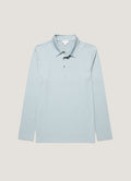 Men's Long Sleeve Classic Jersey Polo Shirt in Stone Blue