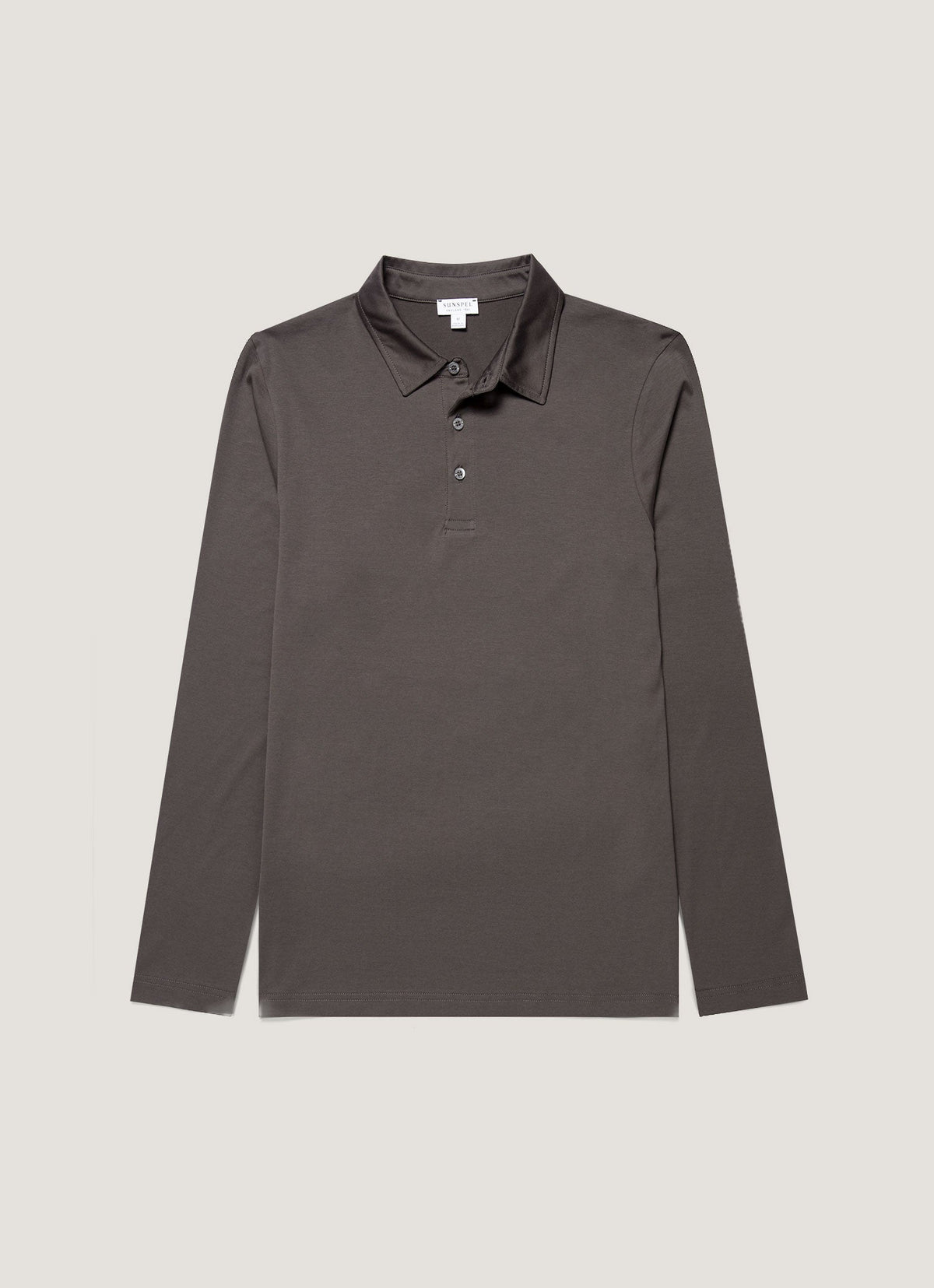 Men's Long Sleeve Classic Jersey Polo Shirt in Anthracite
