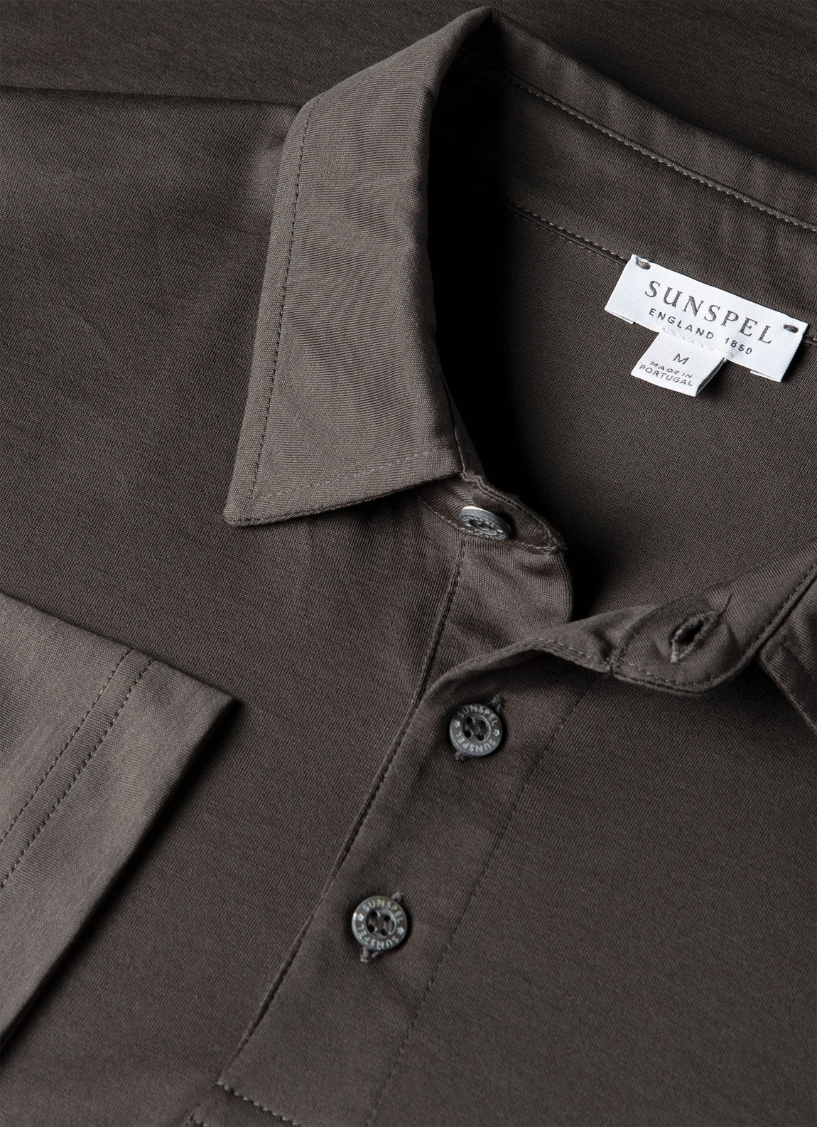 Men's Long Sleeve Classic Jersey Polo Shirt in Anthracite