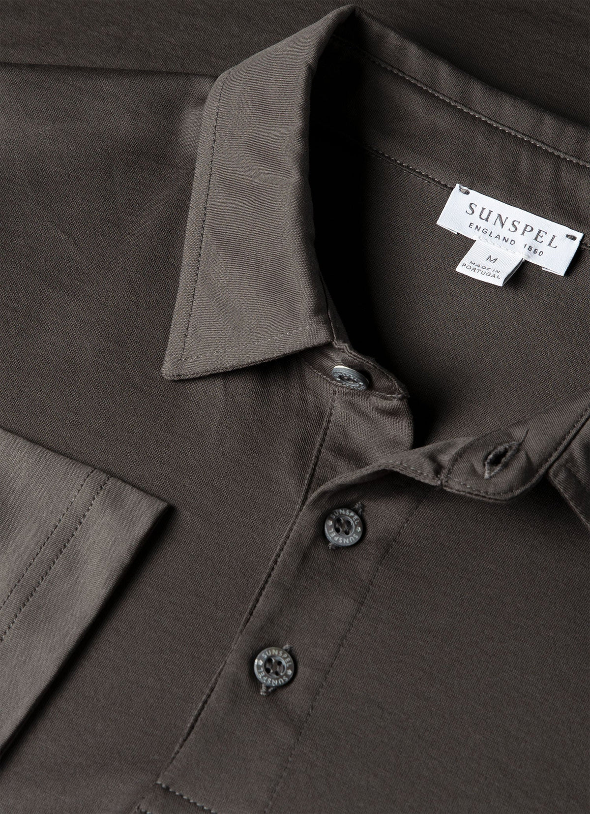 Men's Long Sleeve Classic Jersey Polo Shirt in Anthracite