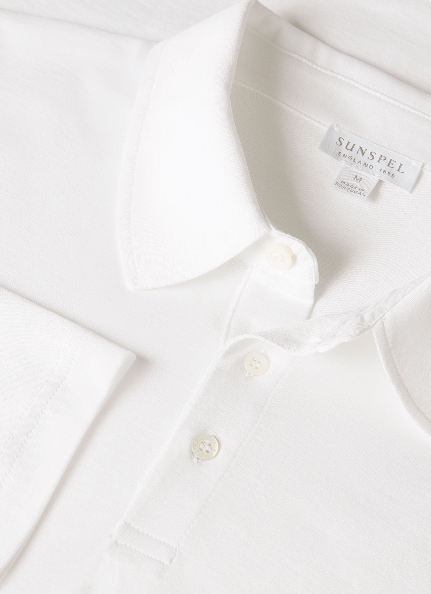 ジャージー ロングスリーブ ポロシャツ （White）| Sunspel