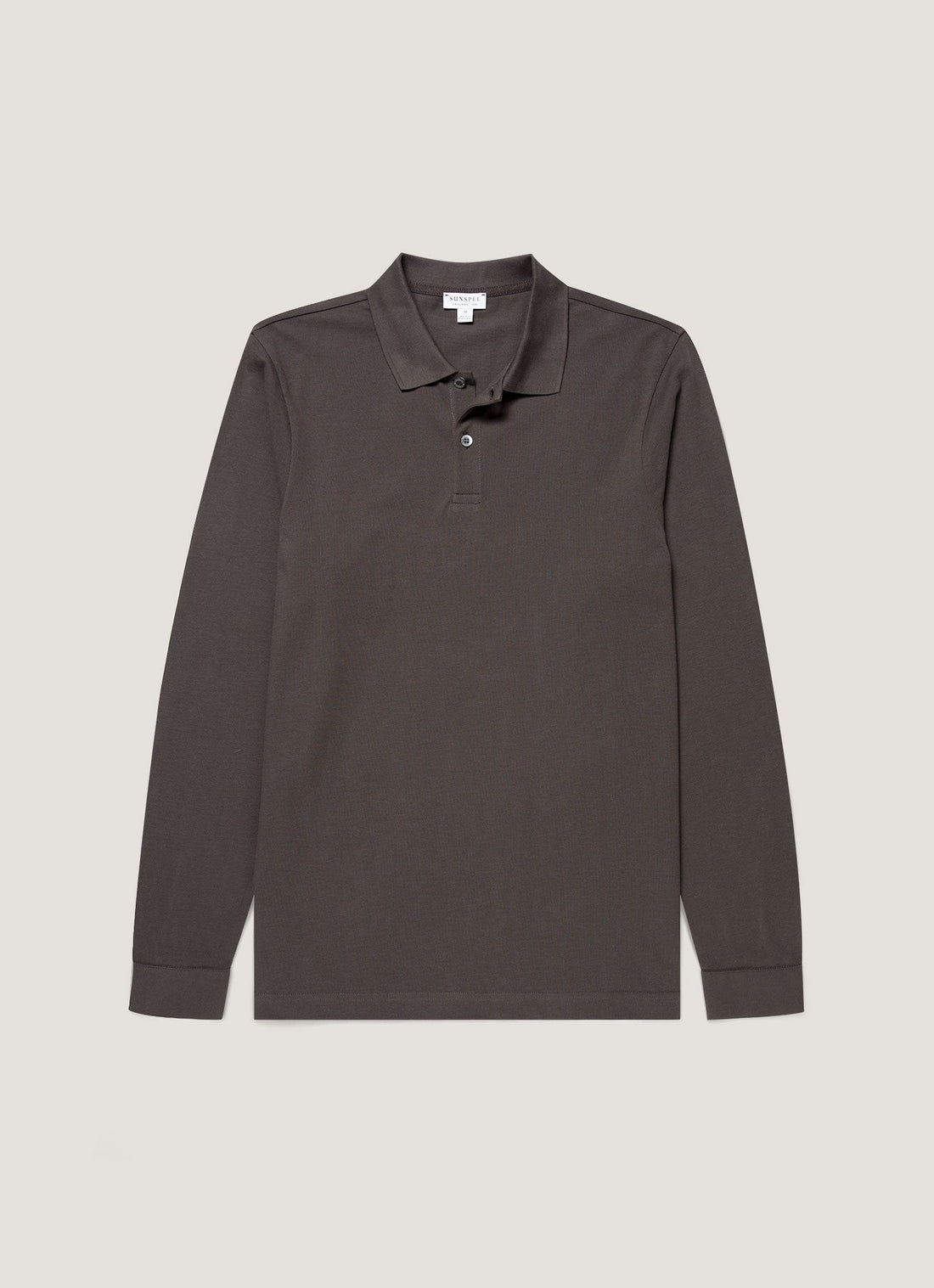 Men's Long Sleeve Piqué Polo Shirt in Anthracite