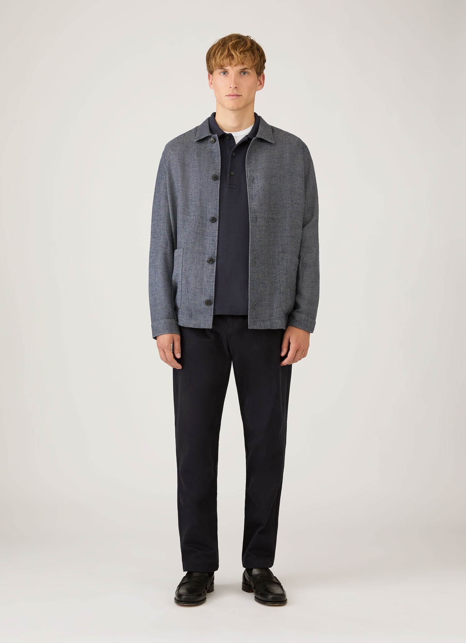 Men's Long Sleeve Cellulock Polo Shirt in Navy