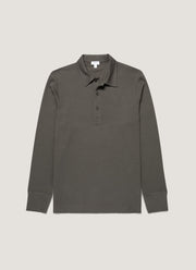 Men's Long Sleeve Cellulock Polo Shirt in Charcoal