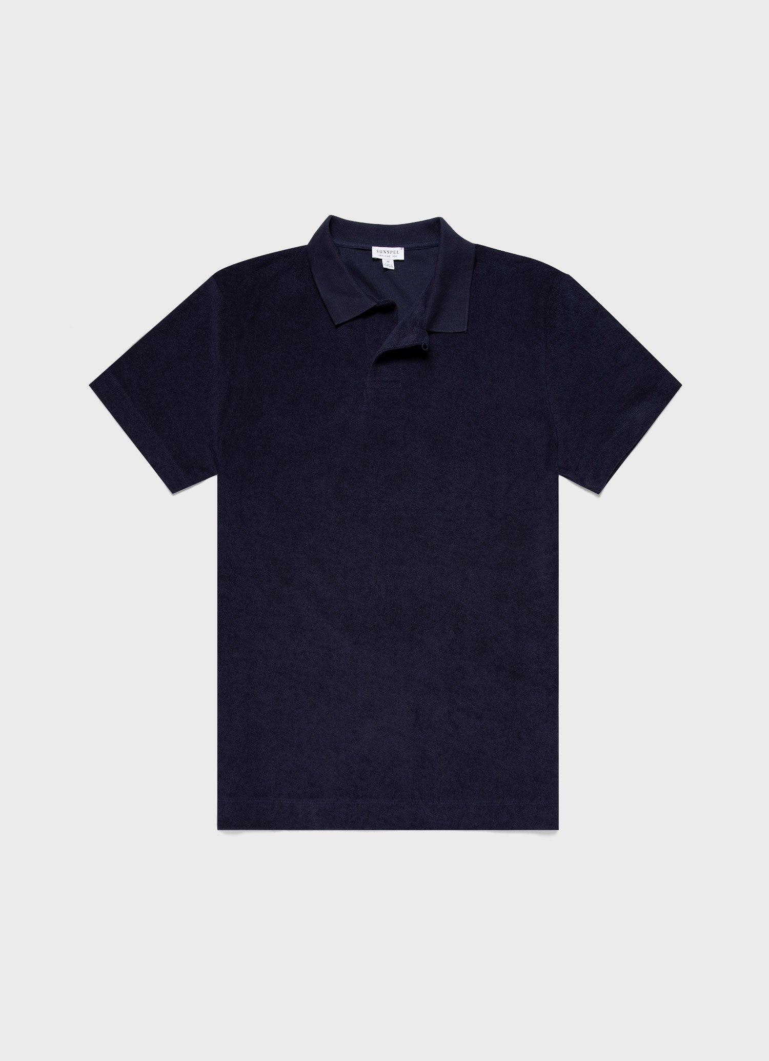 Men's Towelling Polo Shirt in Navy