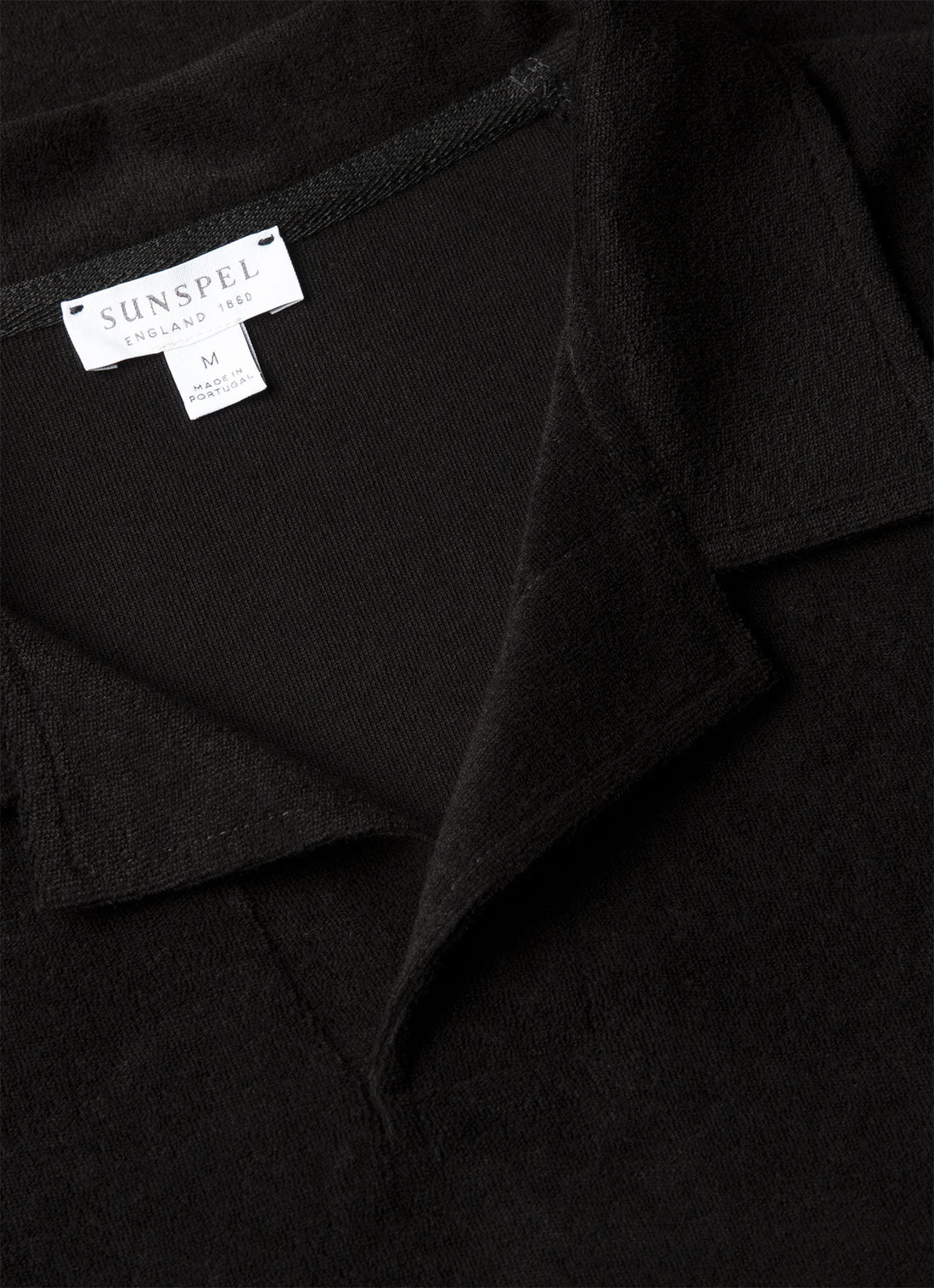 Men's Towelling Polo Shirt in Black
