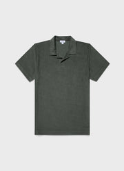 Men's Towelling Polo Shirt in Dusk Green