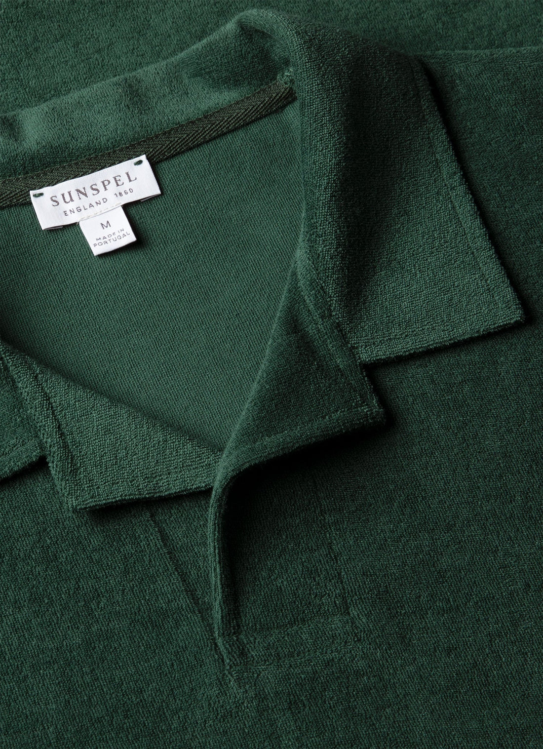 Men's Towelling Polo Shirt in Forest